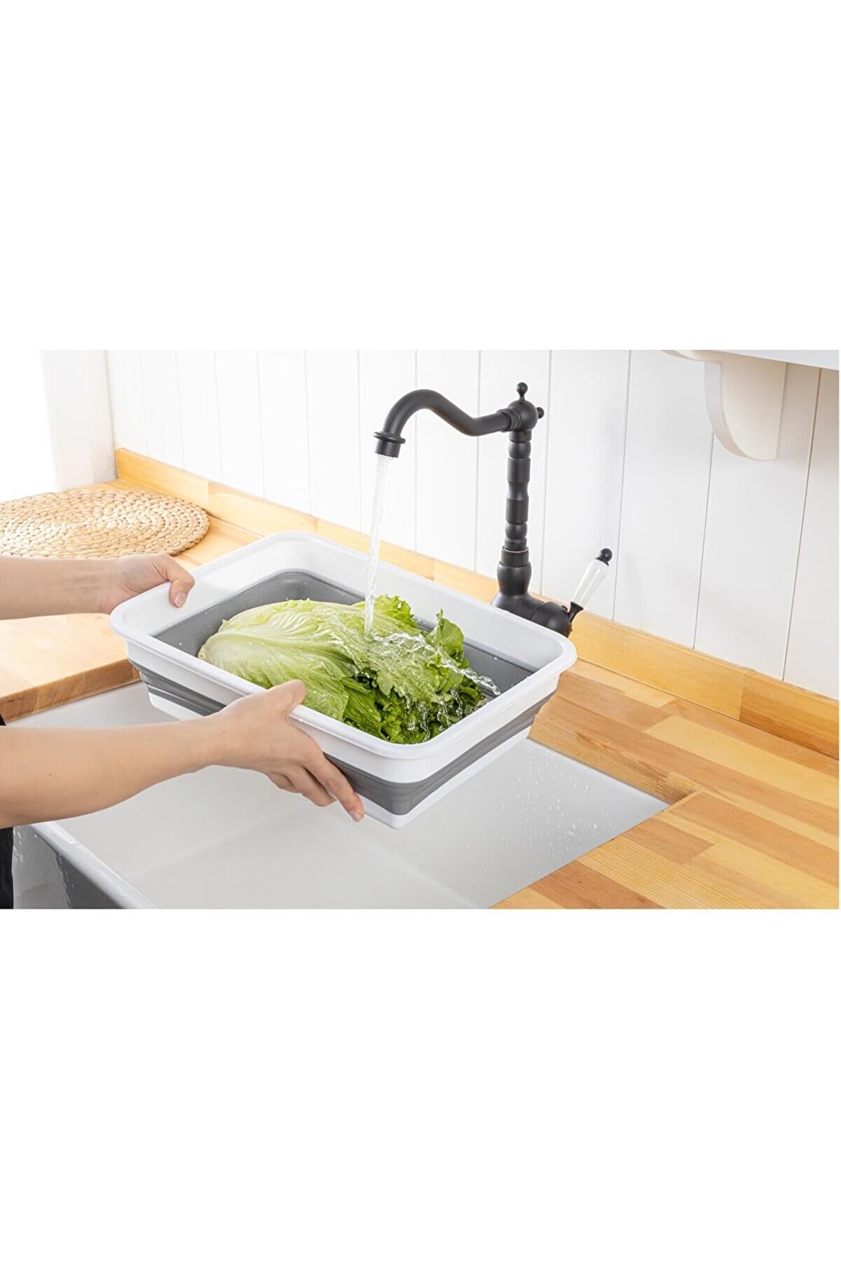 STOREMAX Katlanabilir Dikdörtgen Bulaşık Sepeti, 4 Litre Çok Amaçlı Katlanabilir Dikdörtgen Sepet, Katlanır B