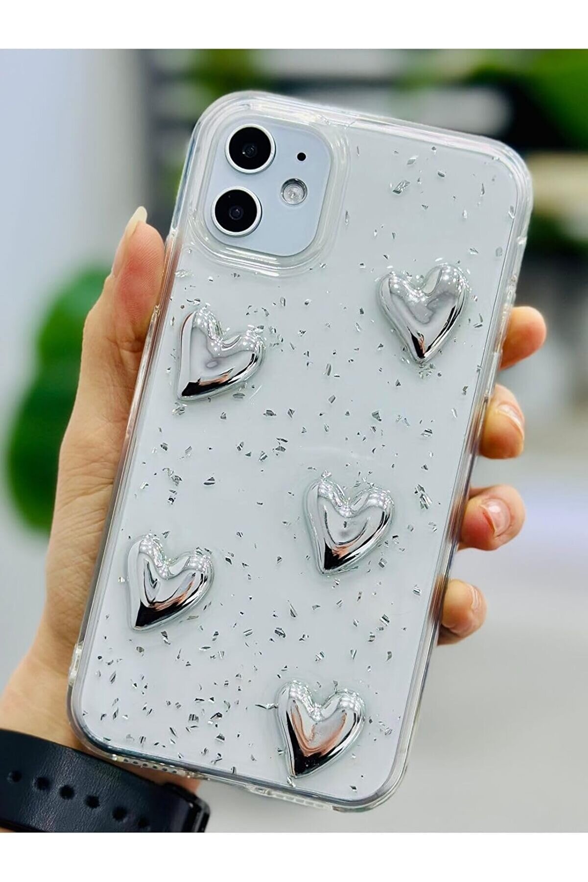 STOREMAX Aksesuar Iphone 11 ile Uyumlu SİMLİ G&Uuml;M&Uuml;Ş KALP Tasarımlı Oyuncaklı Esnek Silikon Kılıf 1175713