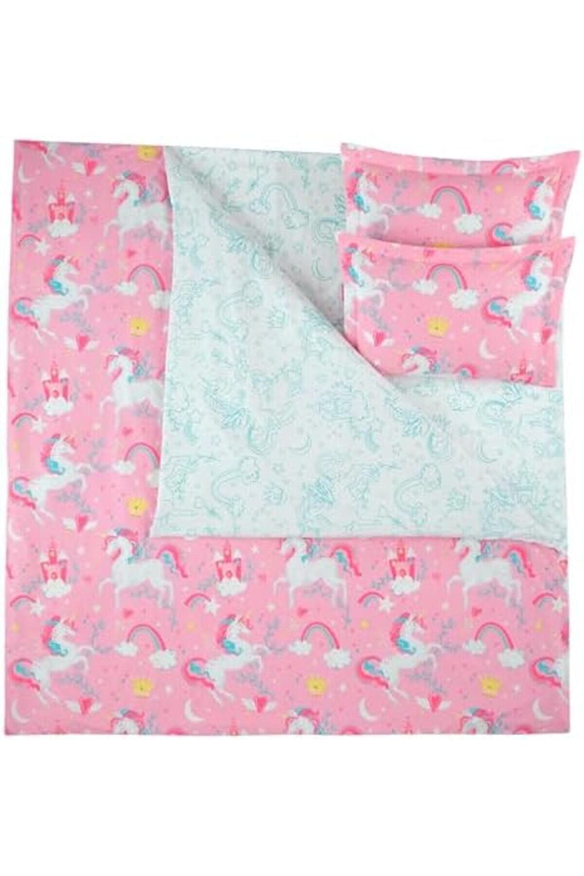 | |%100 Pamuklu Çi̇ft Ki̇şi̇li̇k Nevresi̇m Takımı Pembe 1014773