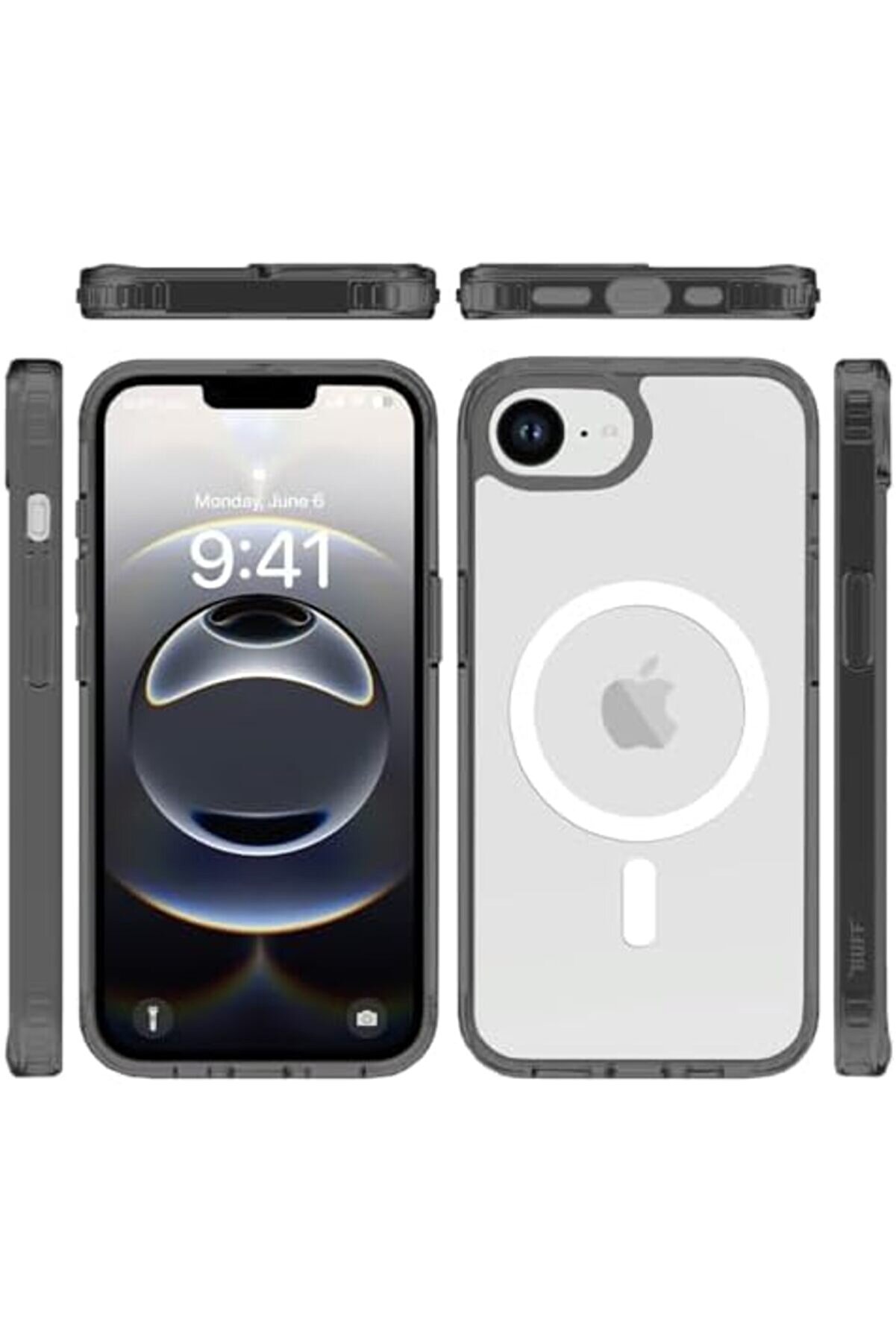 Labs 16E İle Uyumlu Destekli̇ Ai̇r Şeffaf Kılıf, Darbe Emi̇ci̇ Tpu + Pc Şeffaf Kılıf (Si̇yah) 1014773