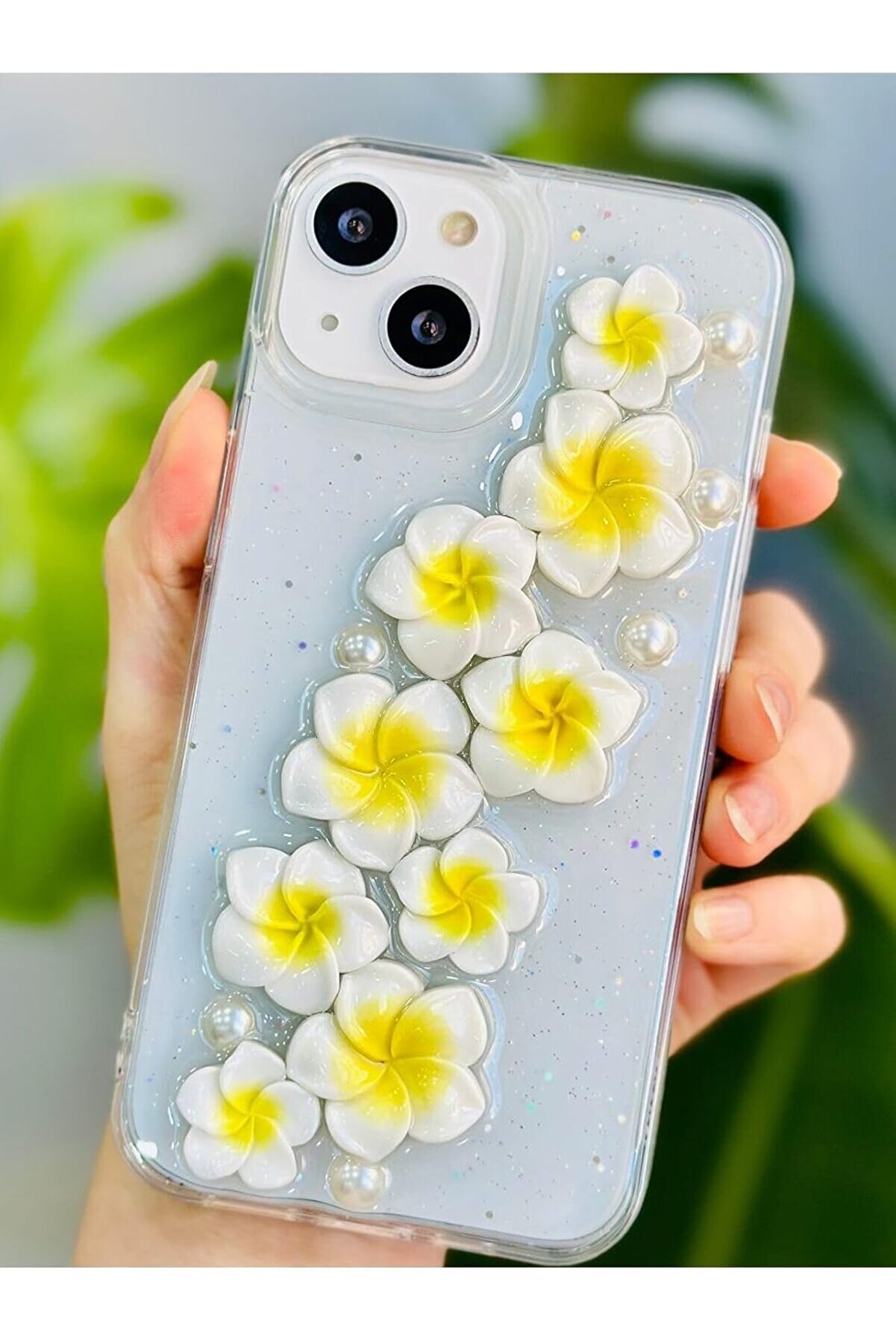 STOREMAX Aksesuar 14 - 15 ile Uyumlu Sarı Çiçek Tasarımlı Oyuncaklı Silikon Kılıf 1014773