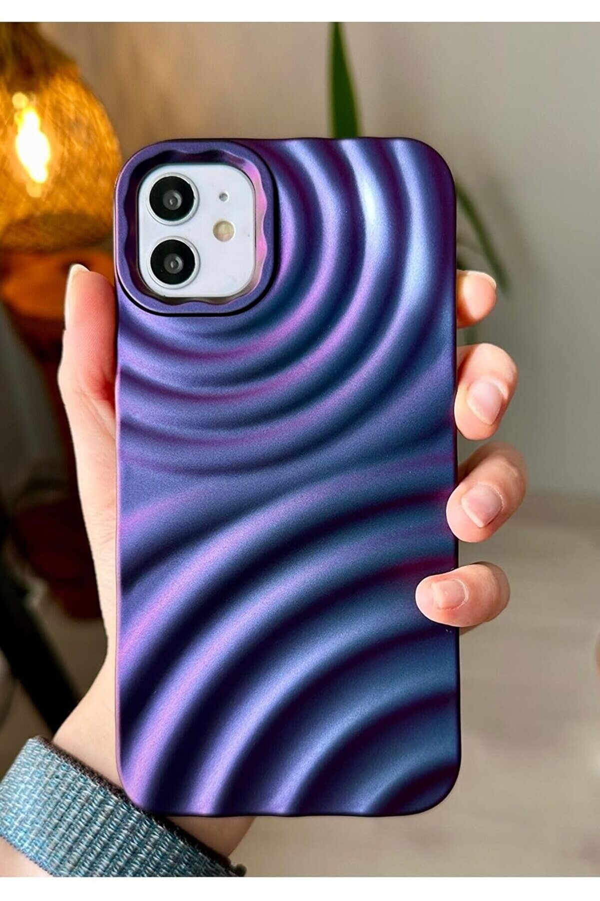STOREMAX Aksesuar 11 ile Uyumlu 3d Kabartma Mor Renk Geçişli Mat Silikon Kılıf 1014773