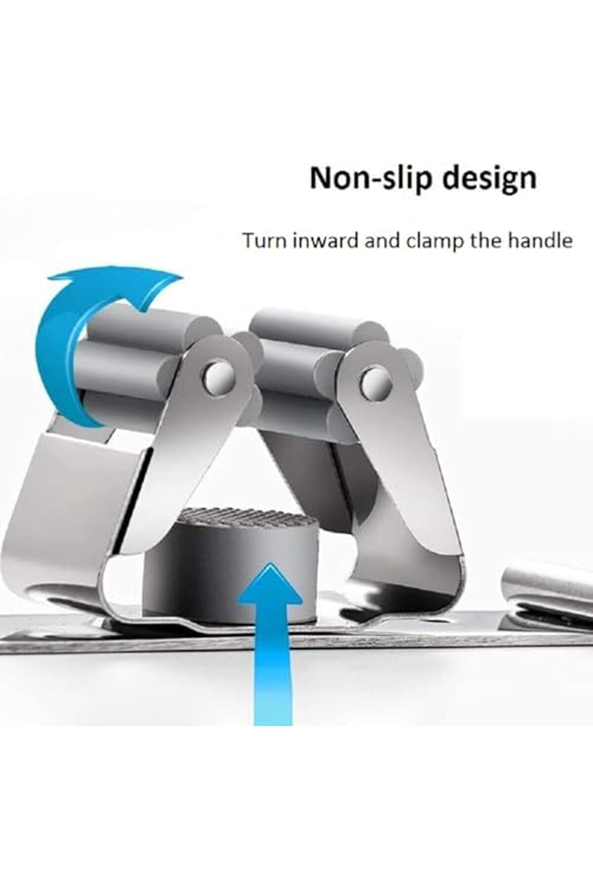Eli̇zzashop 304 Kali̇te Paslanmaz Çeli̇k Duvar Ti̇pi̇ Süpürge Ve Mop Tutucu – 6,5X8 Cm, Yapışkanlı Montaj