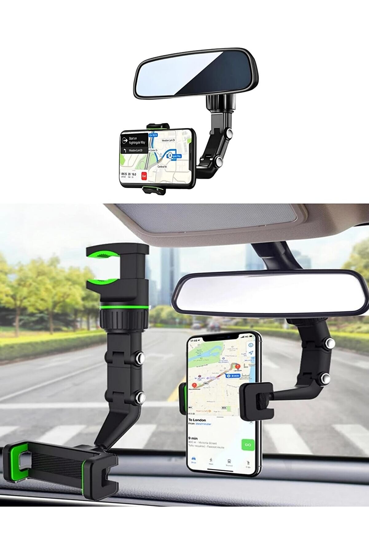 STOREMAX Dikiz Aynası, Koltuk Arkası, Çalışma Masası Telefon Tutucu,,,,, Uyumludur, 360 Dönebilen Çok Fonksiy