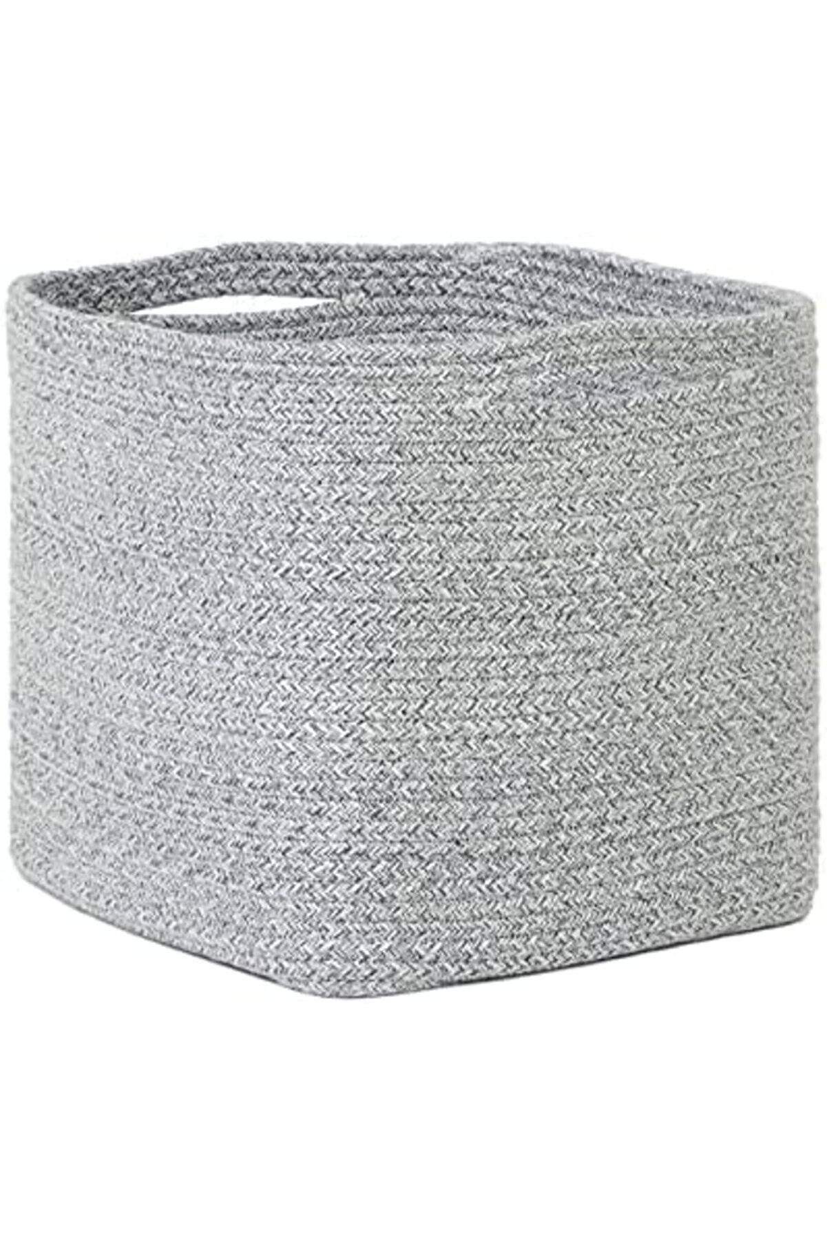 Texti̇le Gri̇ Kırçıllı Pamuklu Sepet 30 X 30 X 30 Cm 1014773