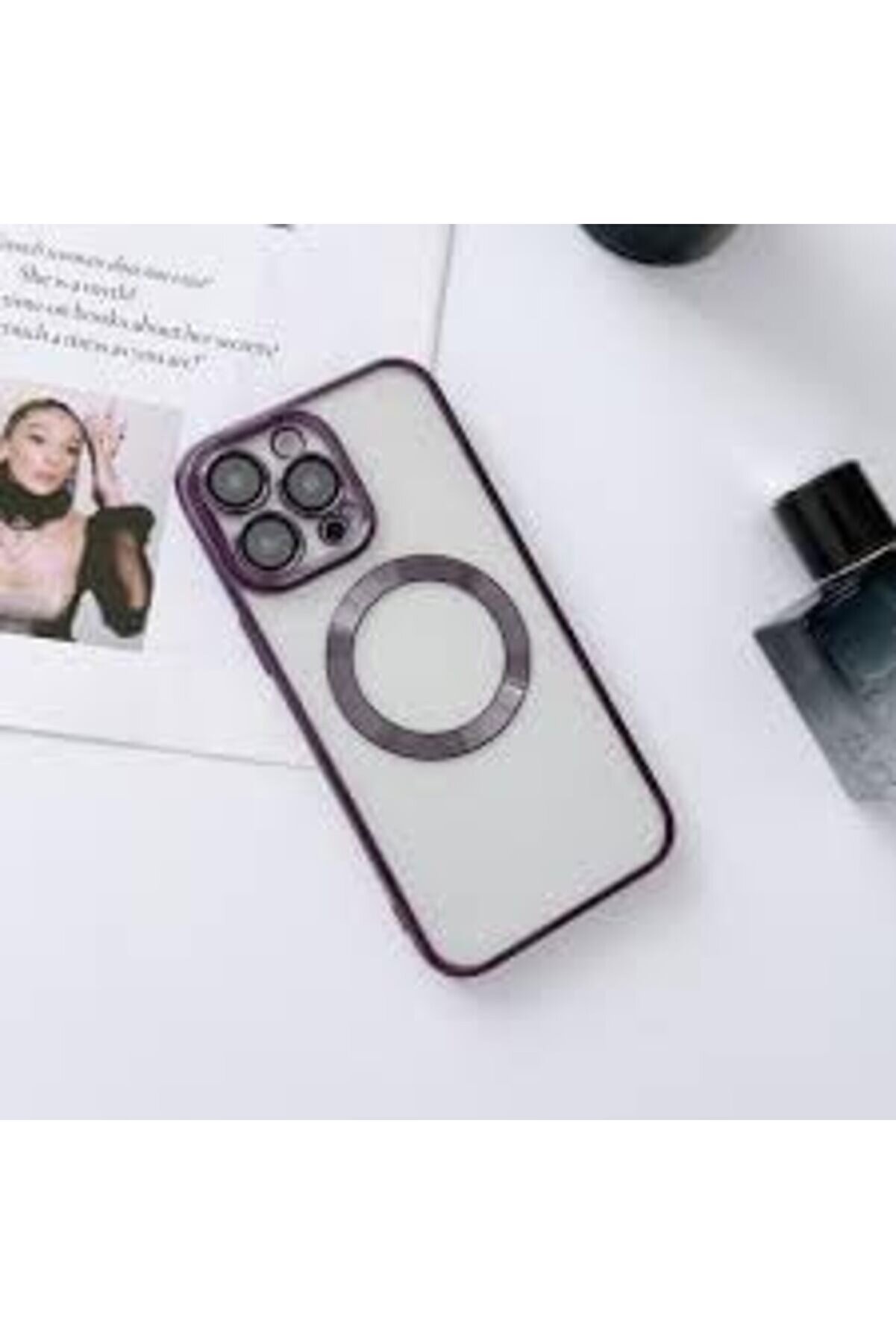 Aks 14 Pro Uyumlu Lens Korumalı Kılıf Mor 1014773