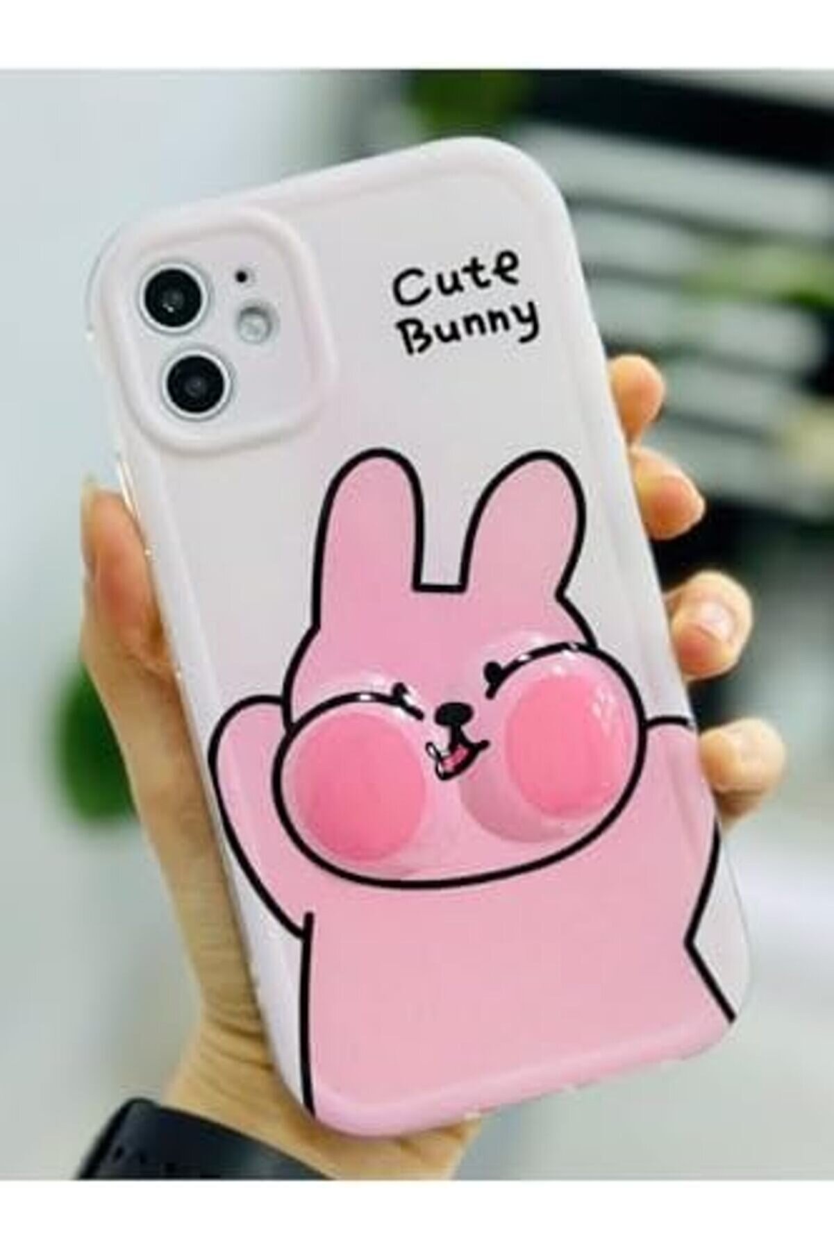 Aksesuar 11 İle Uyumlu Yanak Tavşan Tasarımlı Oyuncaklı Esnek Si̇li̇kon Kılıf 1014773