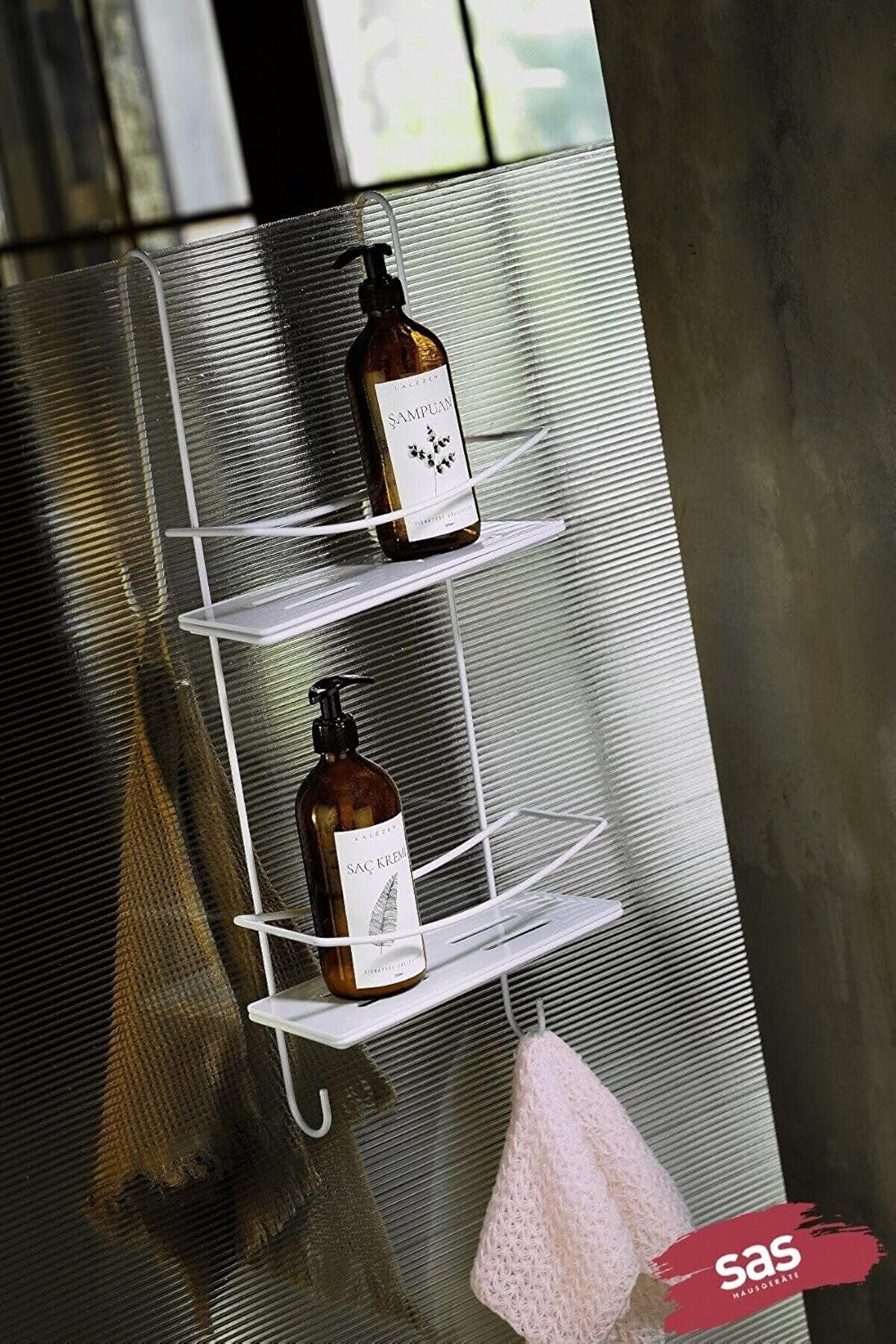 STOREMAX Haus Ömür Boyu Paslanmaz Raf Düzenleyici Şampuanlık Beyaz Dşbb 1014773