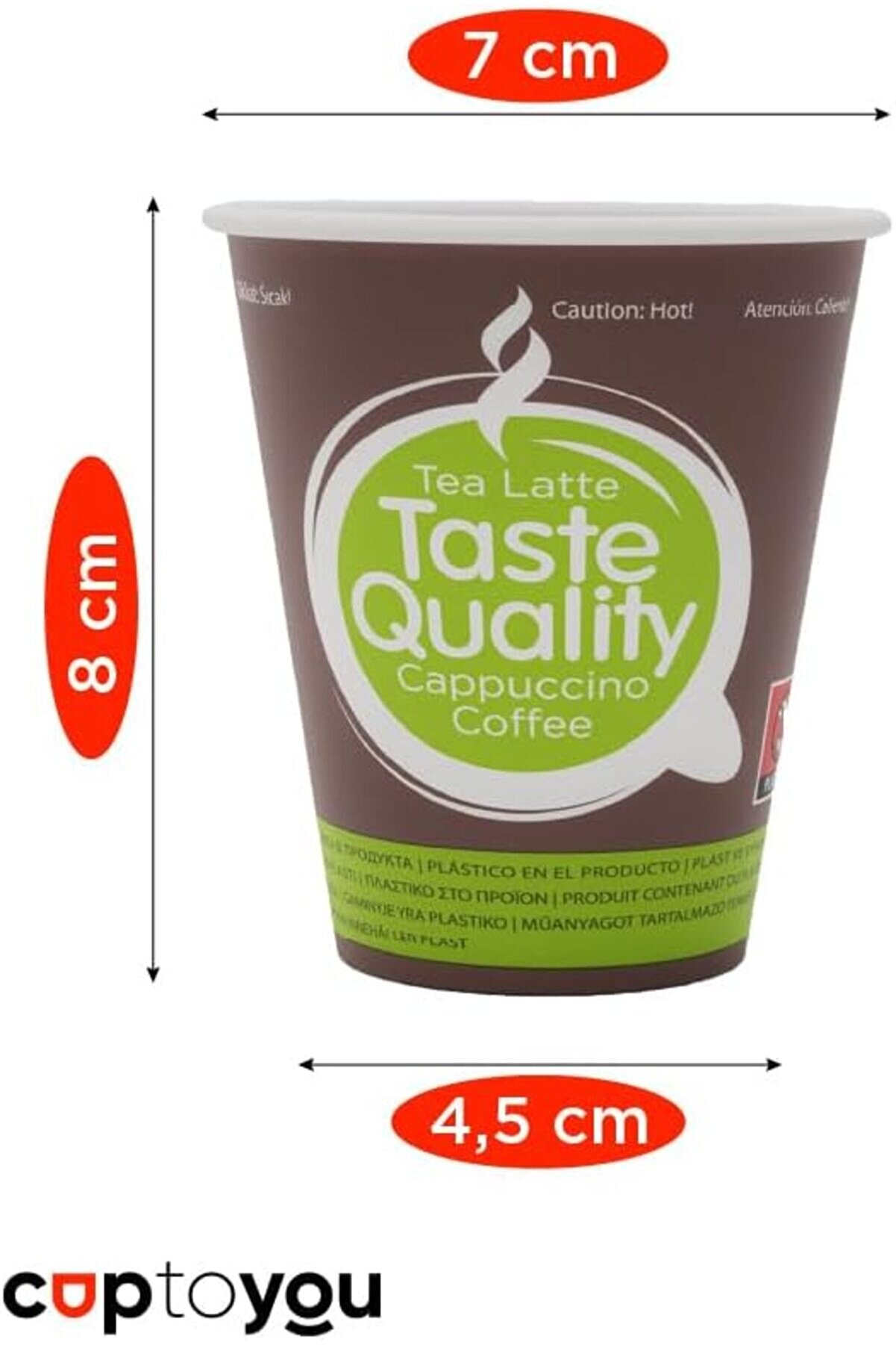 100 Parça Tek Kullanımlık Karton Bardak 6 Oz, Otomat Bardakları 150 Ml, Taste Quali̇ty Küçük Kağıt Ba