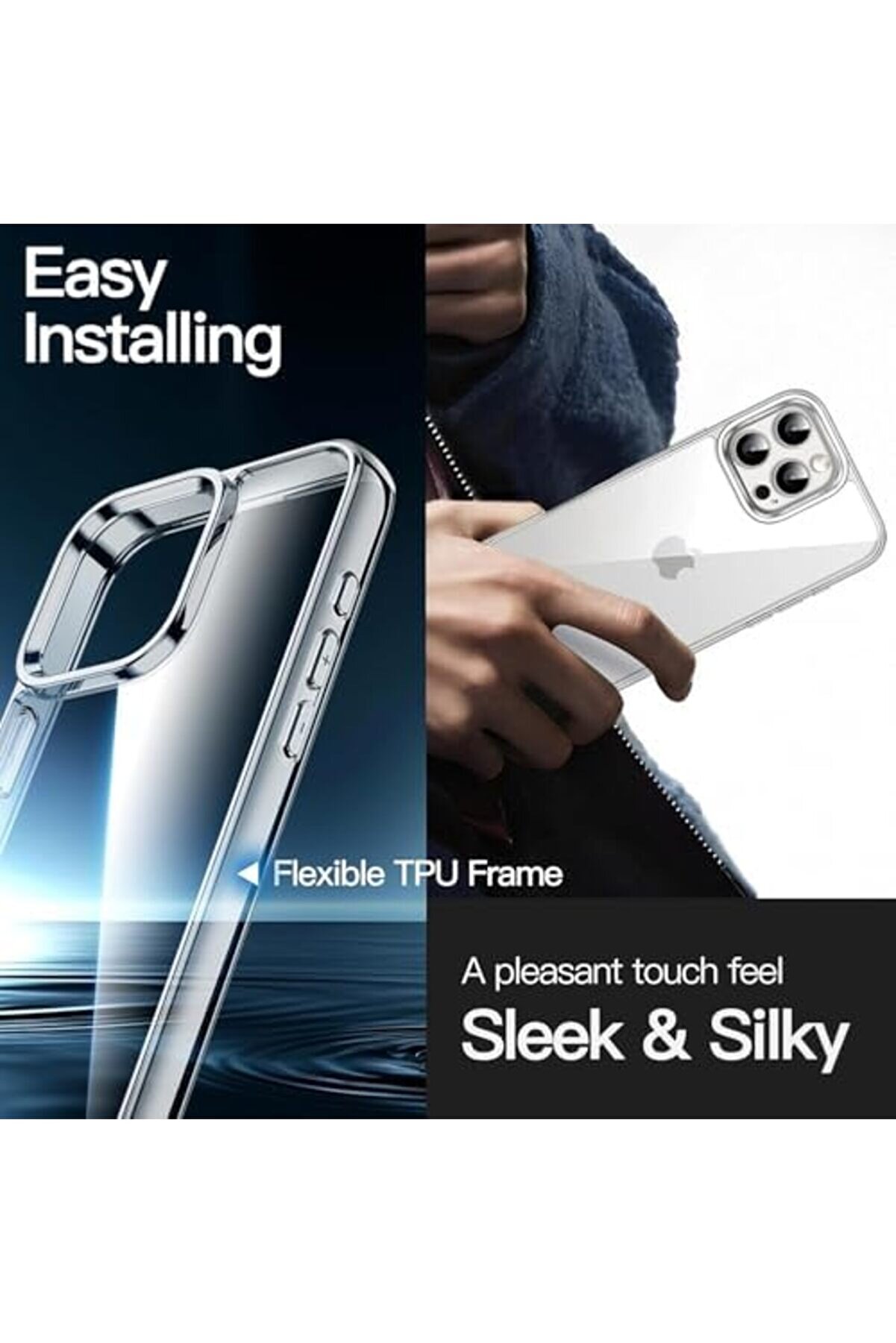 16 Pro Max Uyumlu Şeffaf Si̇li̇kon Kılıf Darbeye Çi̇zi̇lmeye Karşı 16 Pro Max Arka Kapak Esnek Gi̇bi̇ Şeff