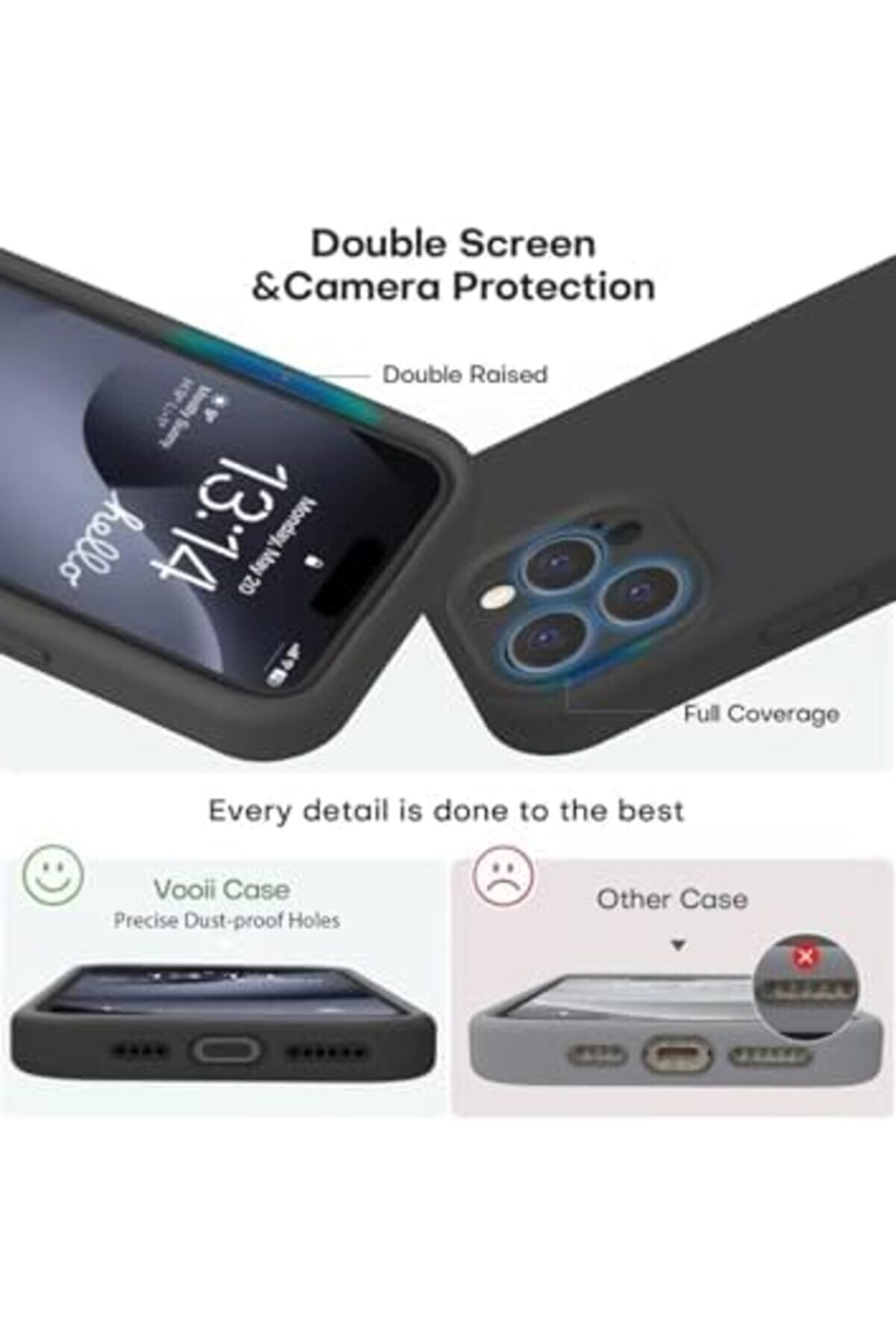 Aksesuar 16 Pro İle Uyumlu İ&ccedil;i̇ Kadi̇fe Kamera Korumalı Lansman Si̇li̇kon Kılıf Yapılı Tam Koruma Sağlay