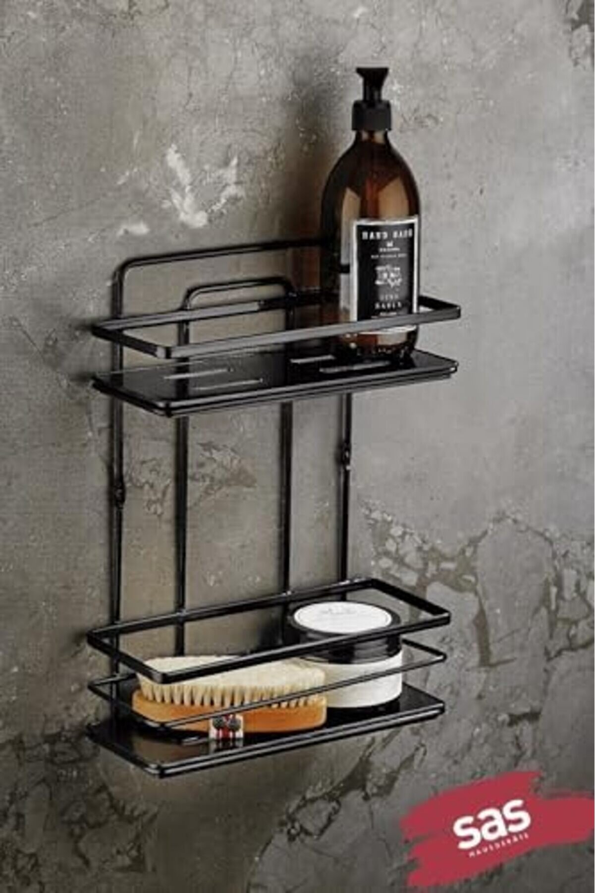 Haus Yapışkanlı Ömür Boyu Paslanmaz Ayarlanabi̇li̇r Raf Düzenleyi̇ci̇ Şampuanlık Si̇yah Lş-02 Ss 1014773