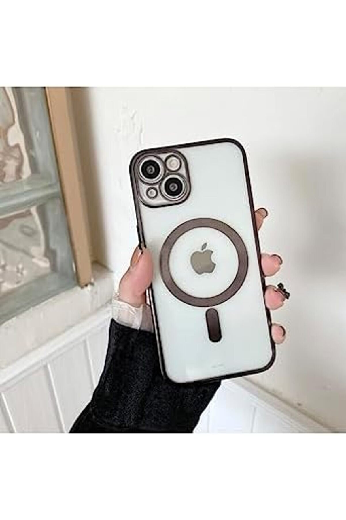 Aks 14 İçi̇n Kablosuz Şarj İle Uyumlu, Kamera Lens Korumalı Kılıf Si̇yah 1014773