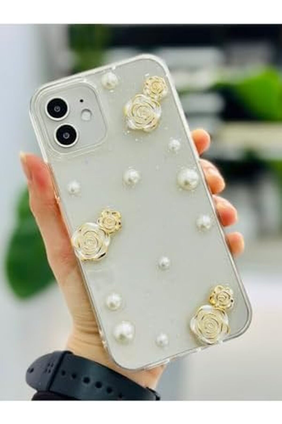 Aksesuar 12 Ve 12 Pro İle Uyumlu İnci̇ G&uuml;l Tasarım Oyuncaklı Esnek Si̇li̇kon Kılıf 1014773