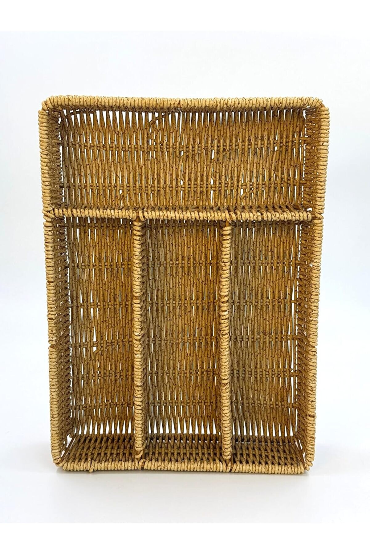 STOREMAX Hasır Örgülü 5 Gözlü Kaşıklık – Çekmece İçi Kaşık, Çatal, Bıçak Düzenleyici Organizer, Hasır El Yapı