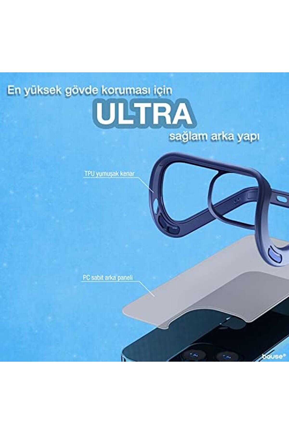 12 | 12 Pro Uyumlu Hi̇bri̇t Tpu+Pc Yarı Saydam Ultrashock Kılıf (Si̇yah) 1014773