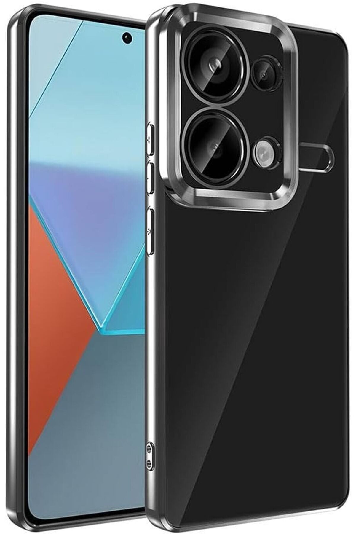 STOREMAX 13 Pro 4G Uyumlu Kamera Korumalı Kesim L&uuml;x Silikon Kılıf (Siyah) 1014773