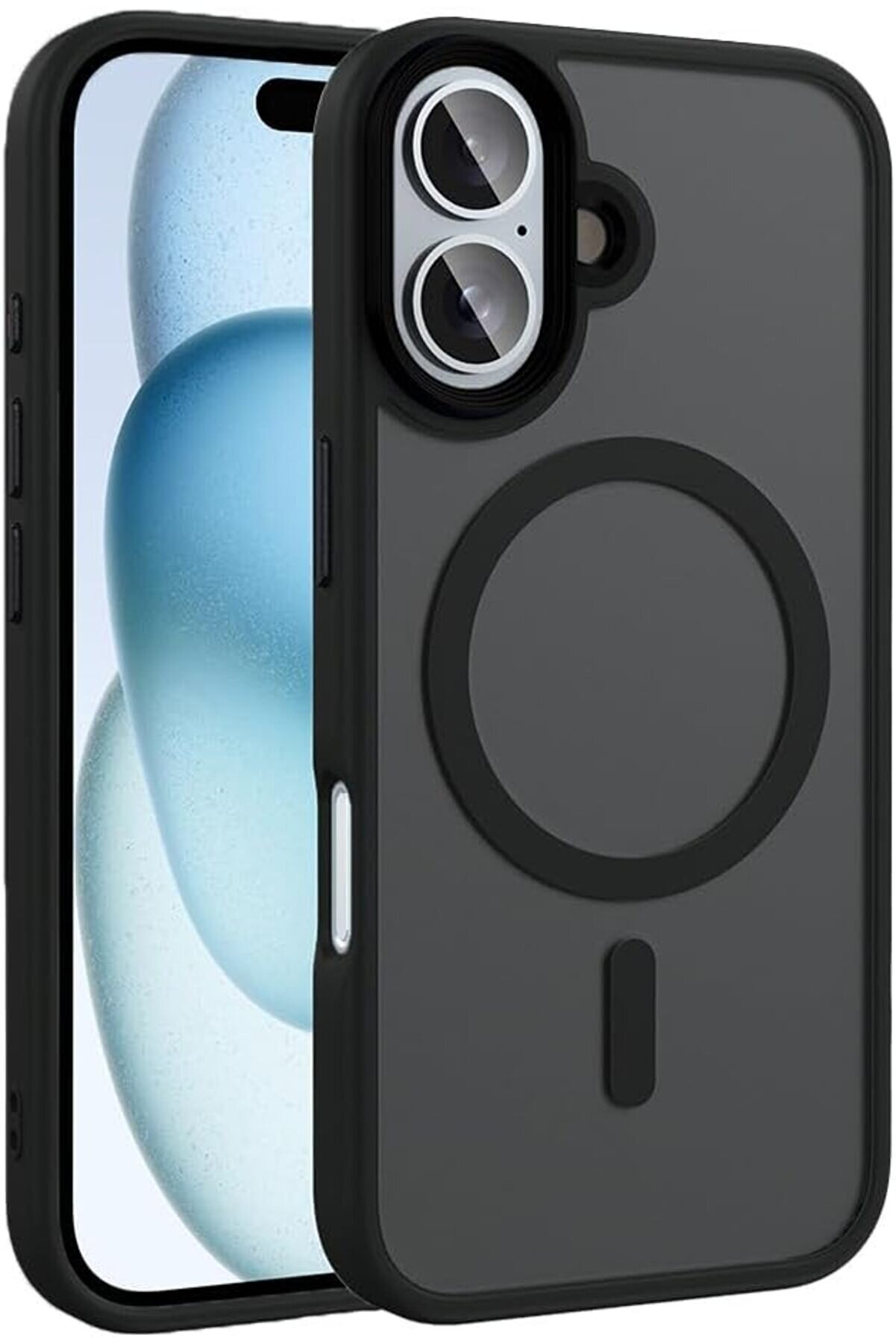 STOREMAX ile uyumlu 16 Kılıf Mat Arka Yüzey Şarj Özellikli Flet M-safe Kapak Siyah 1014773