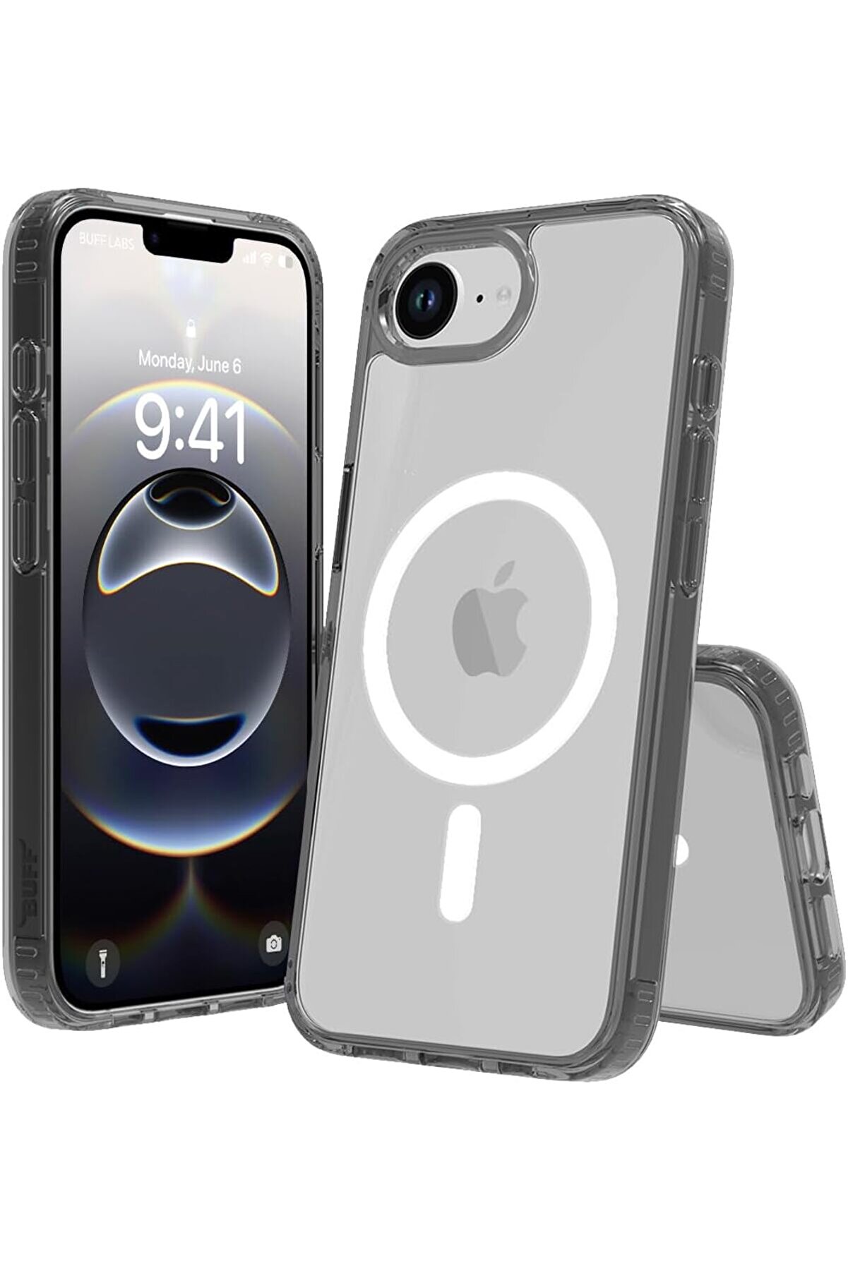 STOREMAX LABS 16E ile Uyumlu Destekli Air Şeffaf Kılıf, Darbe Emici TPU + PC Şeffaf Kılıf (Siyah) 1014773