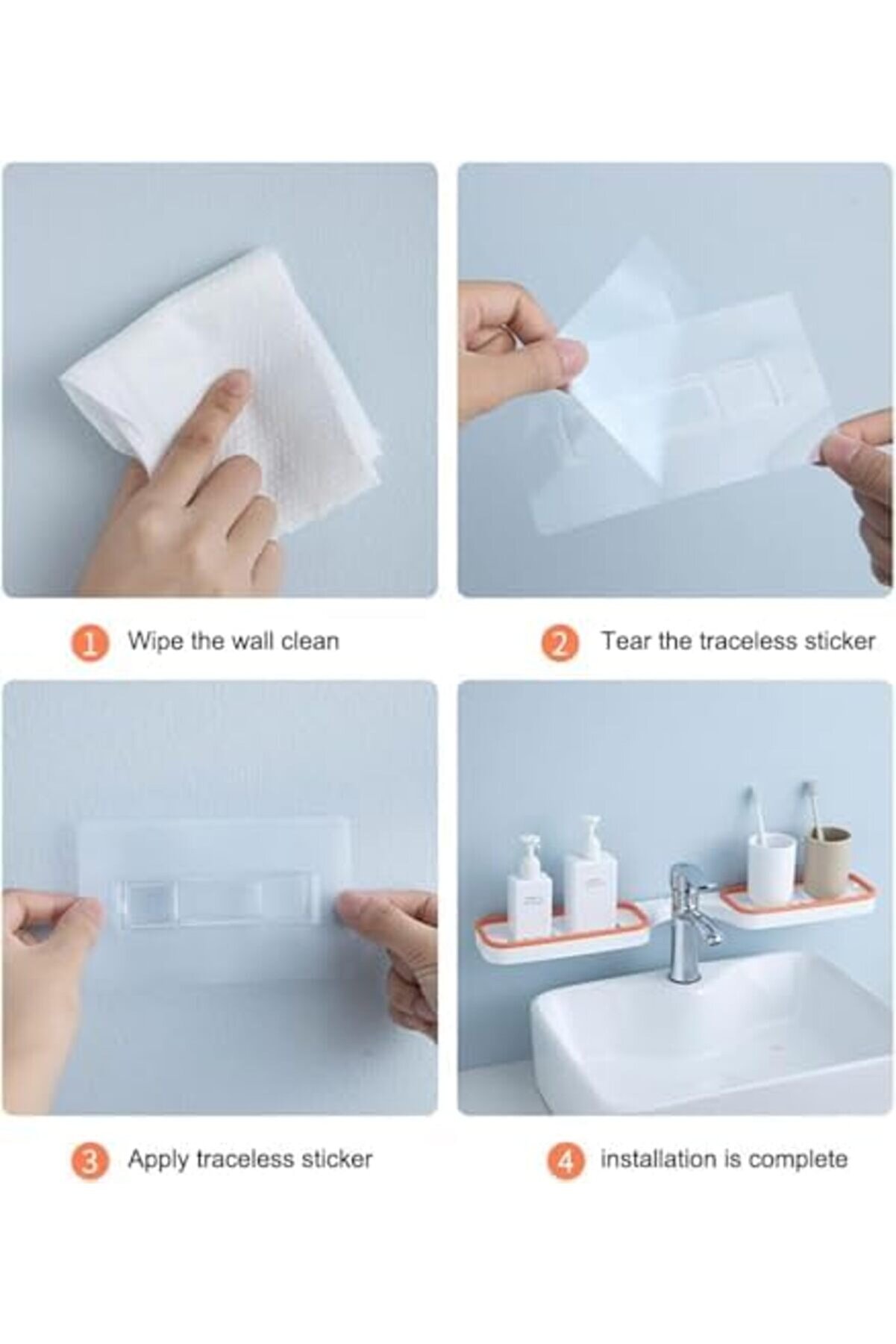 180 Derece Ayarlanabi̇li̇r Çi̇ft Taraflı Organi̇zeri̇, Duş Rafı, Prati̇k Ve Şık Tasarım, Kaymaz Ve Su Geçi̇