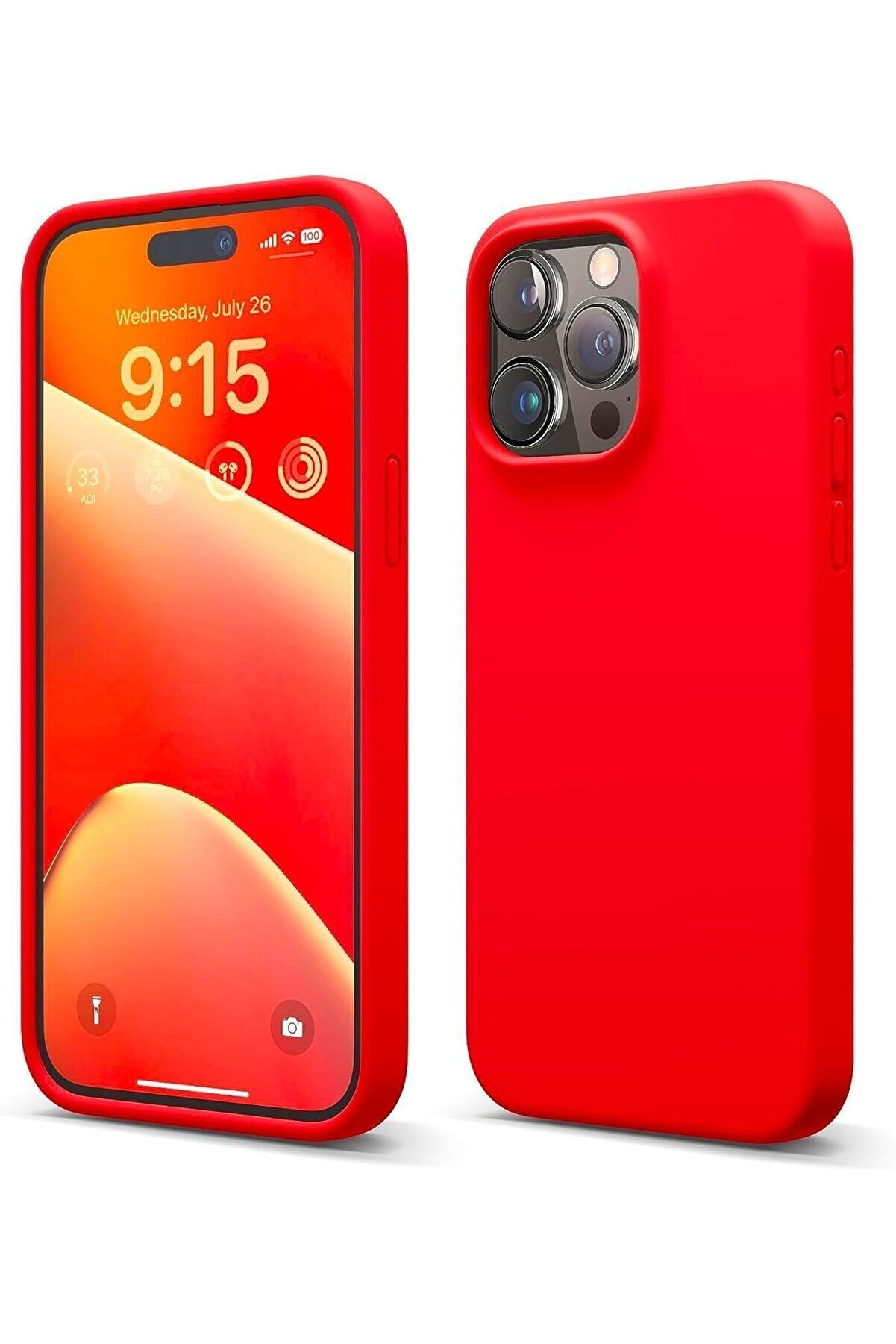 STOREMAX AKSESUAR 15 Pro (6.1) in&ccedil; İ&ccedil;i Kadife Lansman Silikon Kılıf Şok Emici Full Kasa Koruma Sağlayan Kılıf