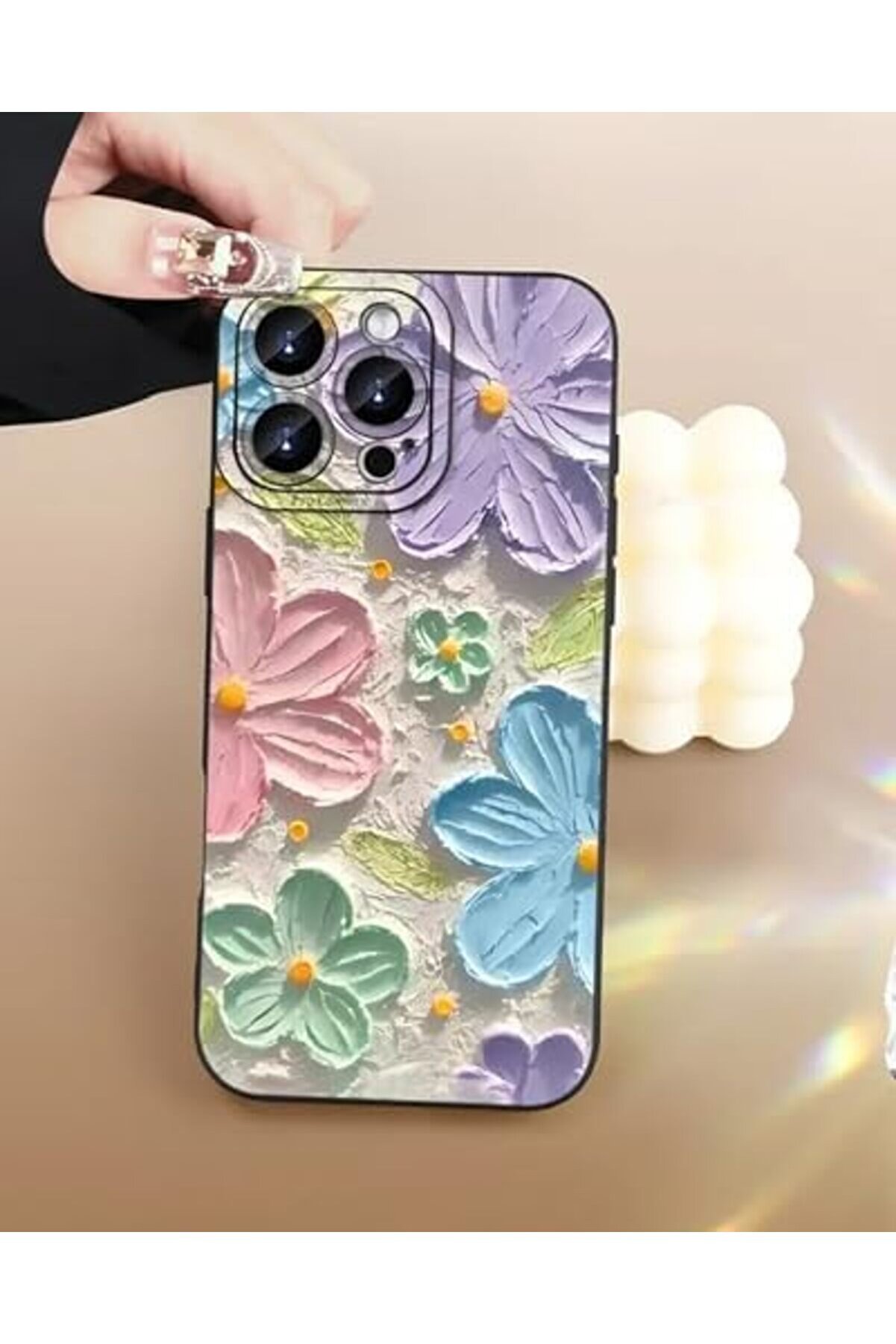 11 Yağlıboya &Ccedil;i̇&ccedil;ek Deseni̇ Telefon Kılıfı &ndash; Zari̇f Ve Tasarım (11 Florence) 1014773