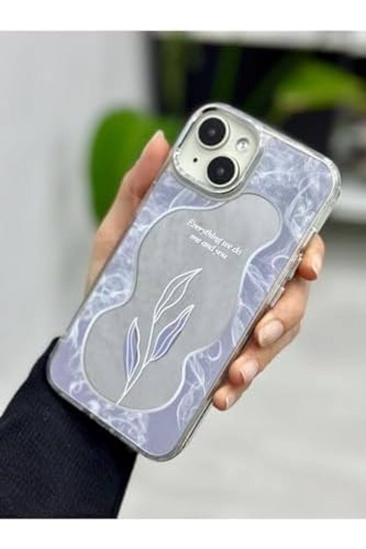 Pltnstoreshop Aksesuar Iphone 15-14 - 13 İle Uyumlu Aynalı Yaprak Model Si̇li̇kon Kılıf Pltnstoreshop