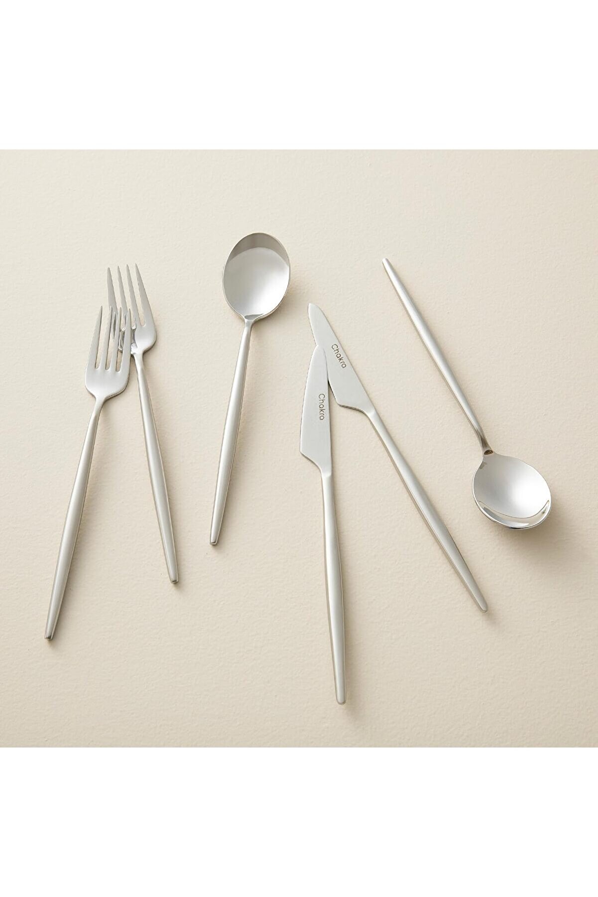 STOREMAX Elina 18 Parça Tatlı Çatal Kaşık Bıçak Seti Yarı Mat Gümüş 1014773