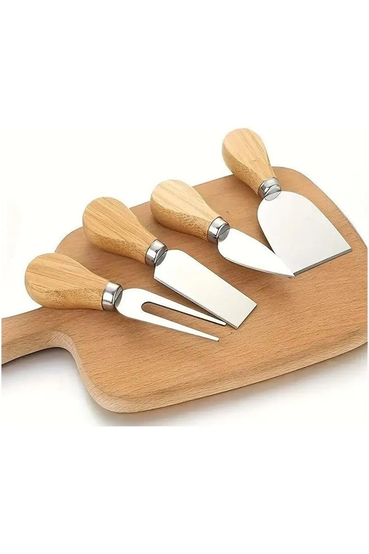 STOREMAX pltnstoreshop Saplı 4'lü Mini Çelik Şarküteri Bıçakları Servis Sunumluk Peynir ve Ekmek Kesimi