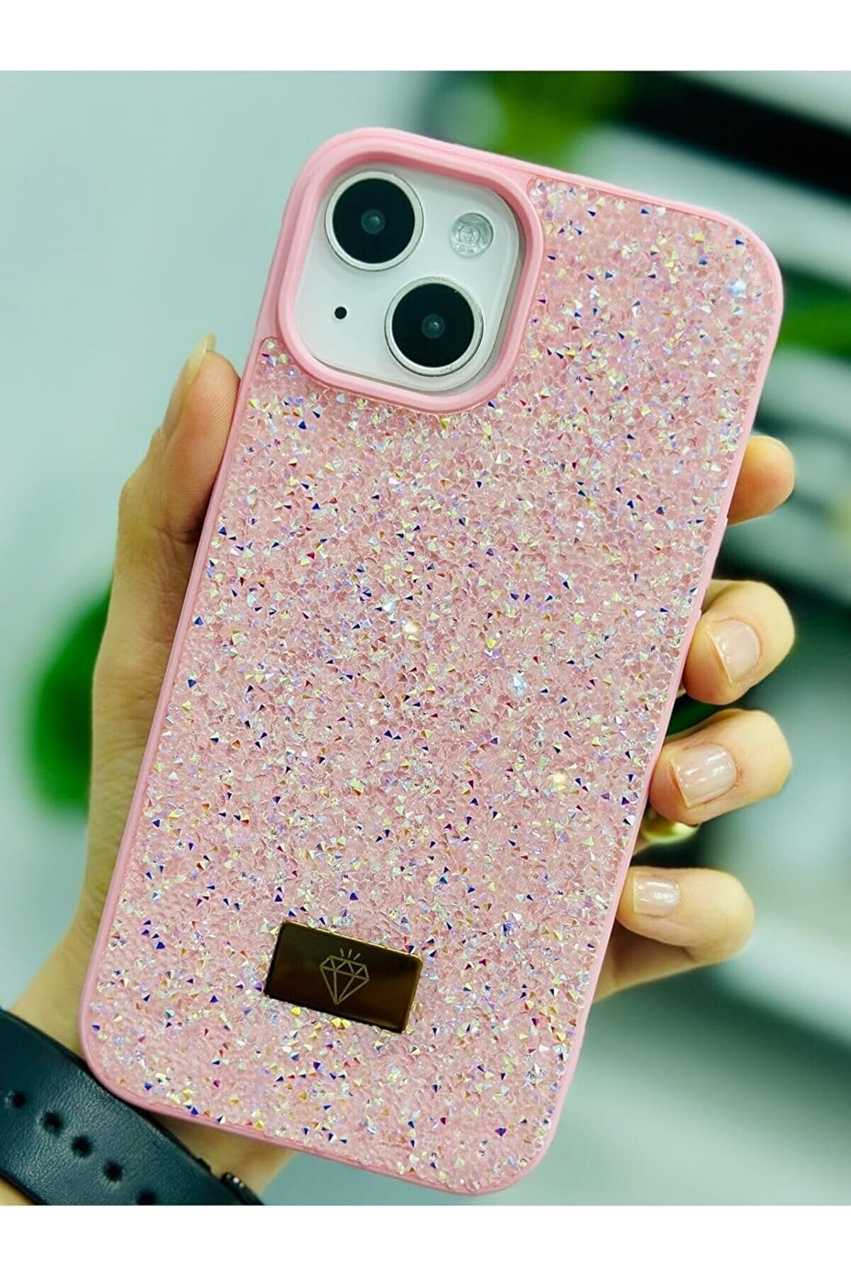 STOREMAX Aksesuar 13-14 ve 15 ile Uyumlu Tasarımlı Taşlı Işıltılı Parlak Pırlanta Silikon Kılıf 1014773