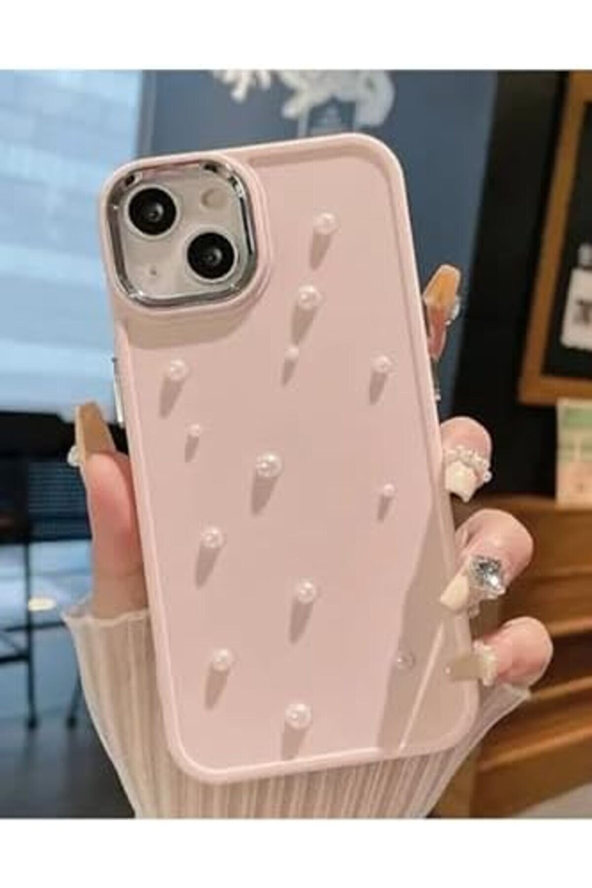 Aksesuar Iphone 13-14 Ve 15 Uyumlu 3D Pearl Oyuncak Tasarımlı Esnek Si̇li̇kon Kılıf - Pembepearl 1175