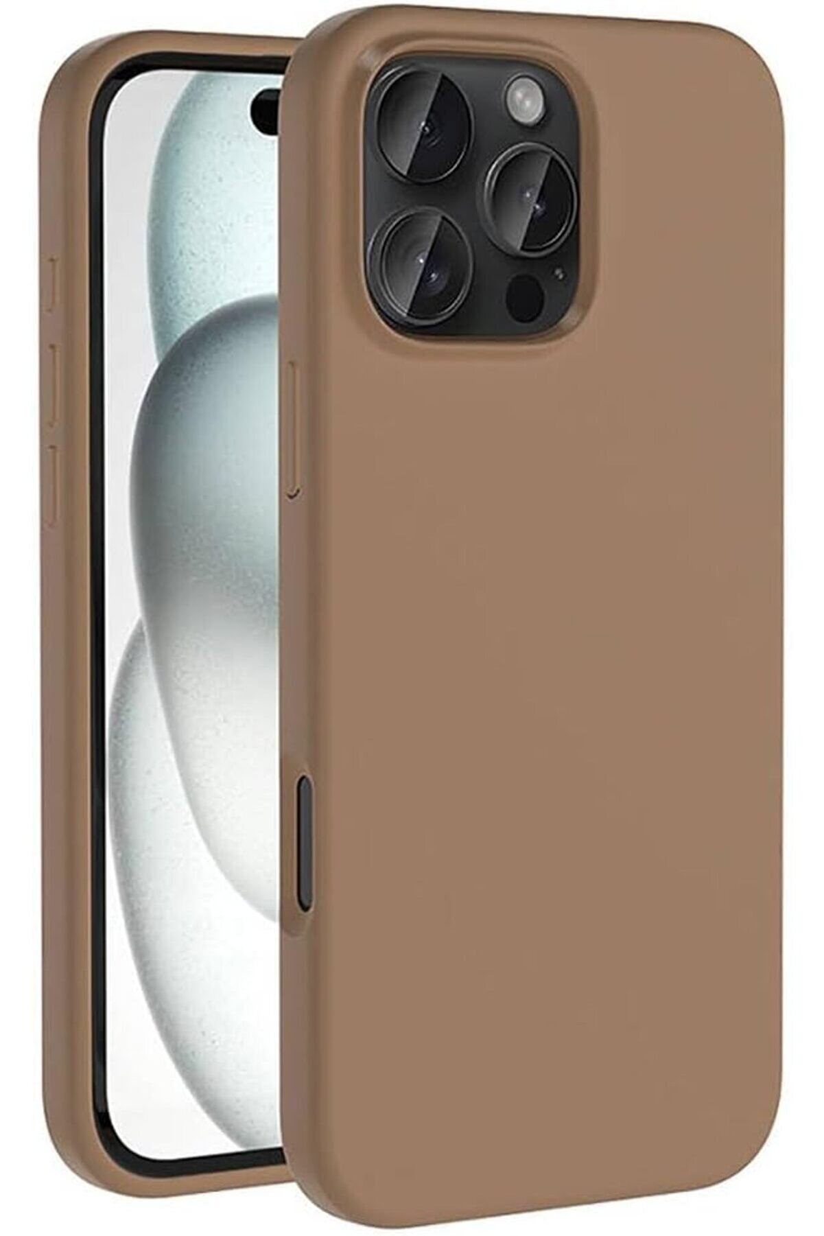 STOREMAX İle Uyumlu 16 Pro Kılıf Şarj Özellikli Sıvı Teknolojili Silinebilir Sert Kivi Kapak Bej 1014773