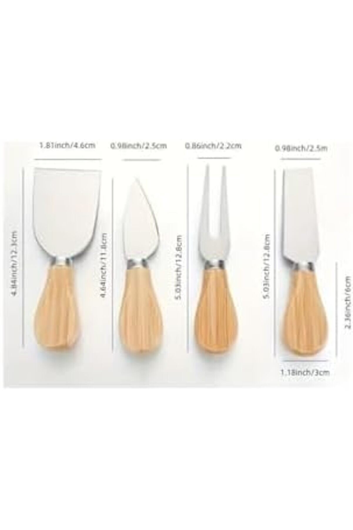 Pltnstoreshop Saplı 4 Lü Mi̇ni̇ Çeli̇k Şarküteri̇ Bıçakları Servi̇s Sunumluk Peyni̇r Ve Ekmek Kesi̇mi̇