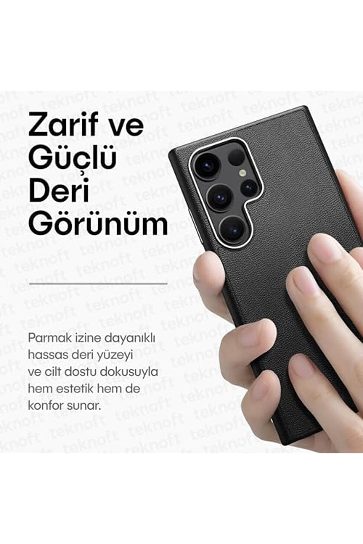 S24 Ultra İçi̇n Leth Shi̇eld Seri̇si̇ Parmak İzi̇ Tutmayan Deri̇ Görünümlü Metal Tuşlu Ve Metal Lens Çerçe