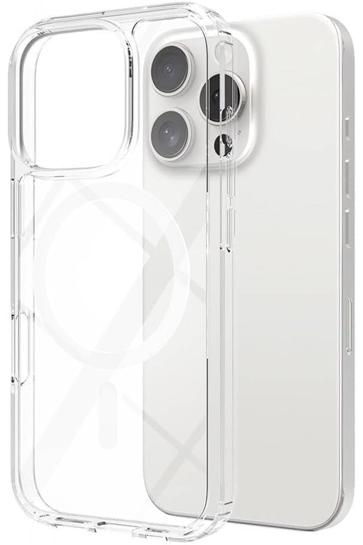 16 Pro Uyumlu Manyeti̇k Şeffaf Kılıf - Si̇li̇kon, Toz Ve Ki̇rden Korur,, Kenar Korumalı, Şarj Kılıfı 10