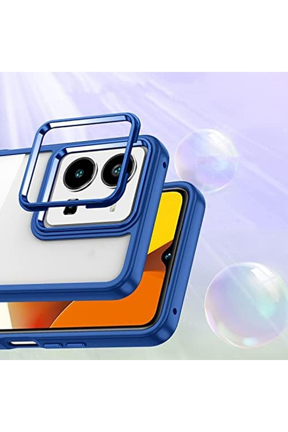 Y35 Kılıf Renkli̇ Kenar Arkası Şeffaf Flora Si̇li̇kon 1014773