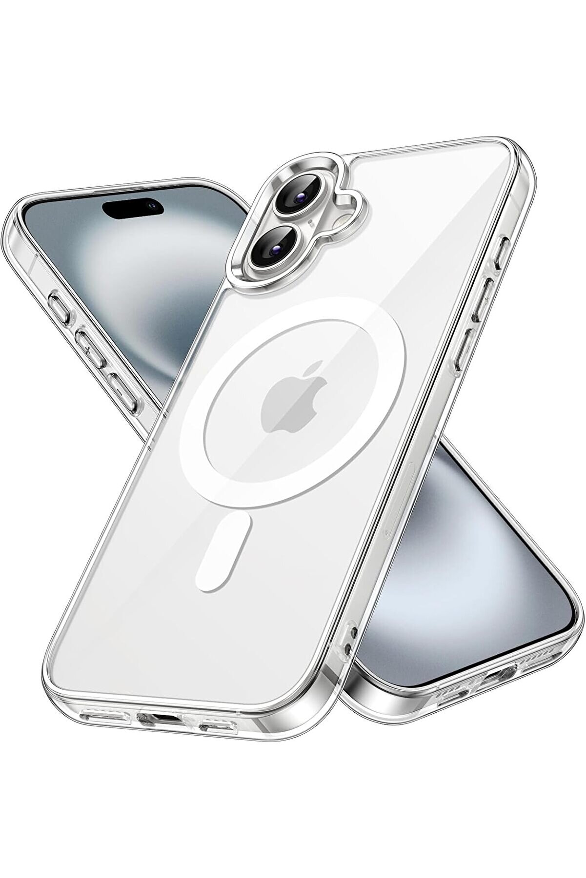 STOREMAX 16 Uyumlu Manyetik şeffaf Kılıf İle Uyumlu Silikon Toz ve Kirden Korur İphone 16 Kılıf Kenar Korumal