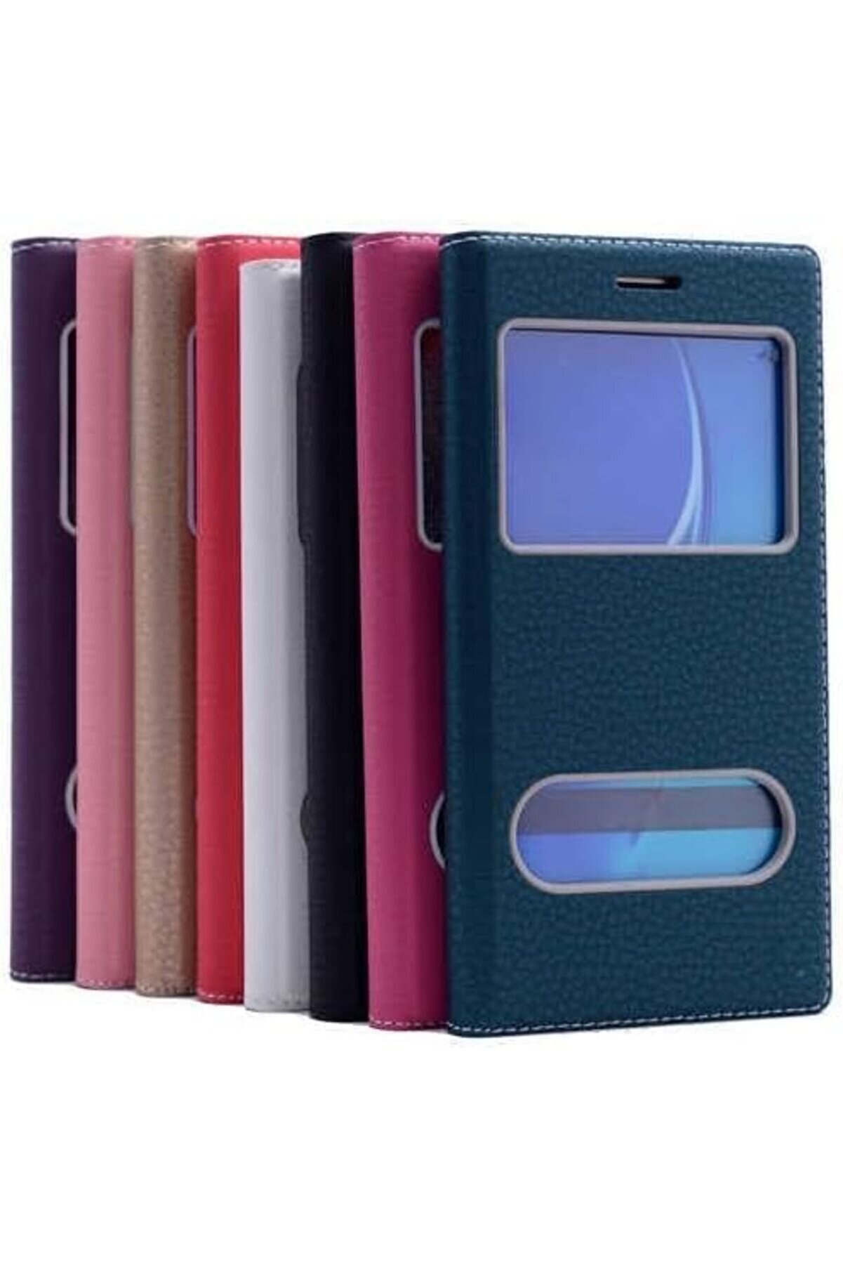 A7 2016 Uyumlu Darbeye Karşı Dayanıklı Pencereli̇ Kapaklı Kılıf (Kırmızı, A7 2