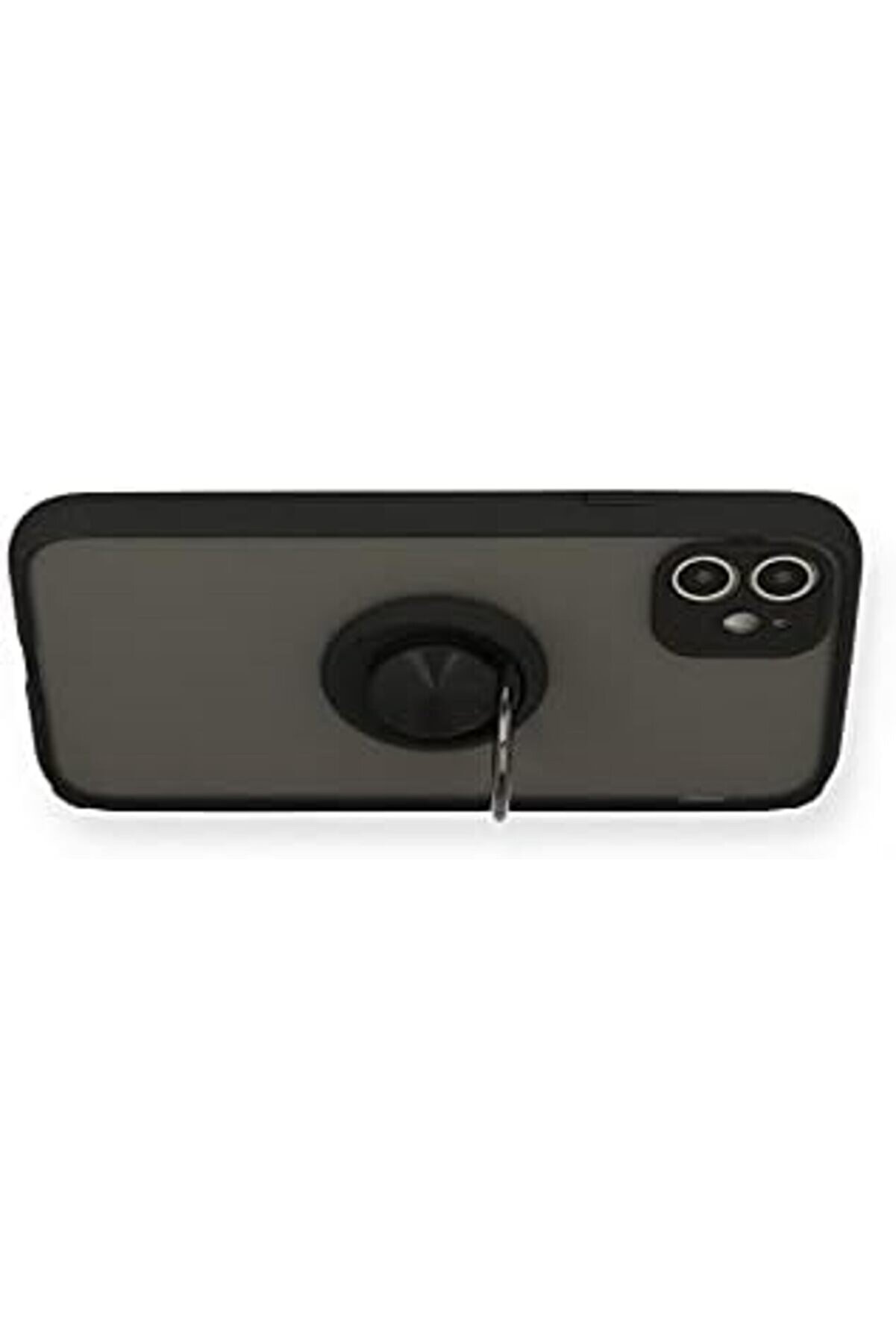 Aksesuar 11 İle Uyumlu Arka Kısmı Mat Şeffaf Yapıya Sahi̇p Manyeti̇k Yüzük Kenarları Si̇li̇kon Tpu Malze