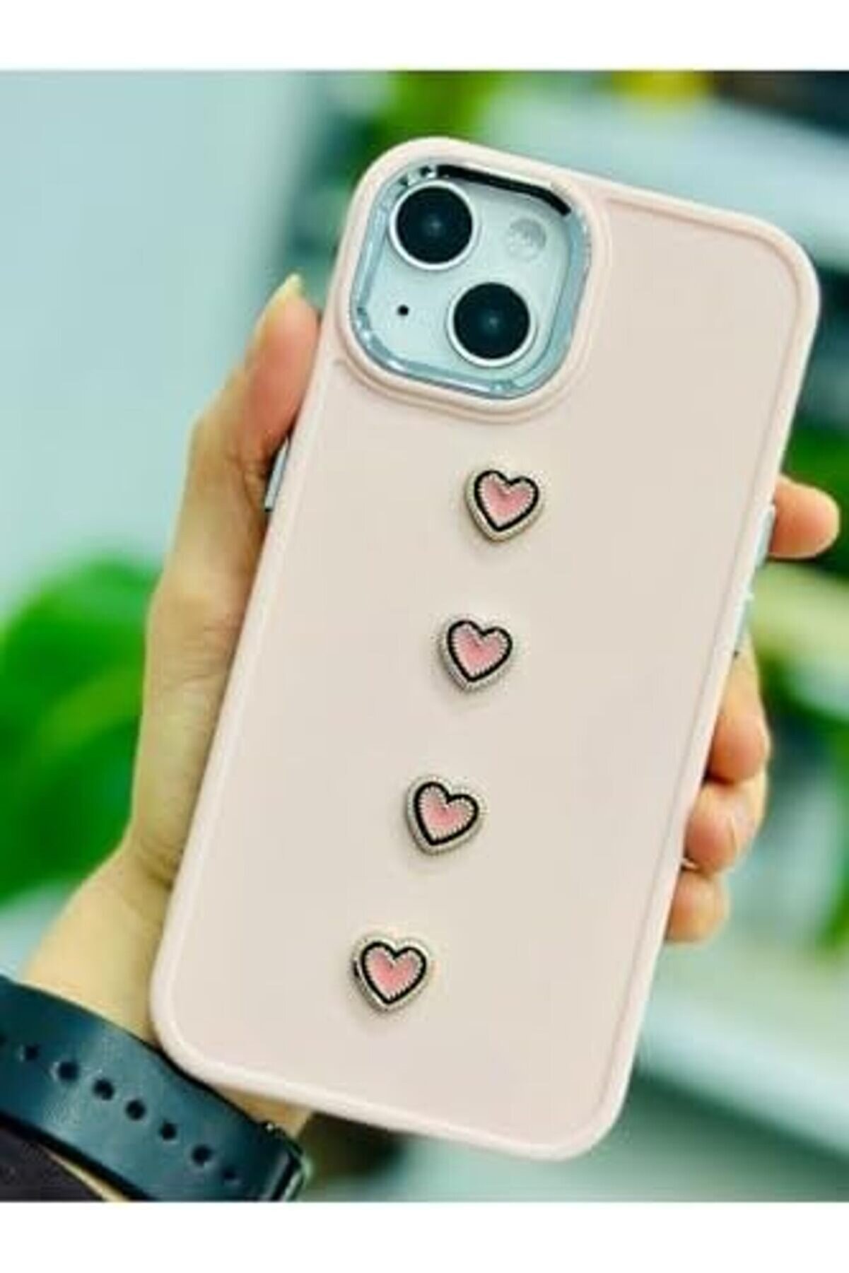 Aksesuar 13-14 Ve 15 İle Uyumlu 4 Pembe Kalp Oyuncak Tasarımlı Esnek Si̇li̇kon Kılıfı 1014773