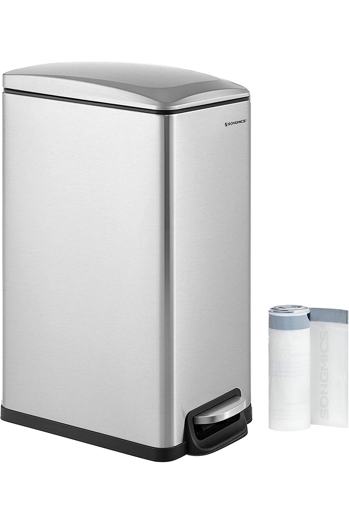 STOREMAX elizzashop mutfak çöp kutusu, 48 litre, dar, çöp kutusu, dar alanlar için pedallı çöp kutusu, yavaş