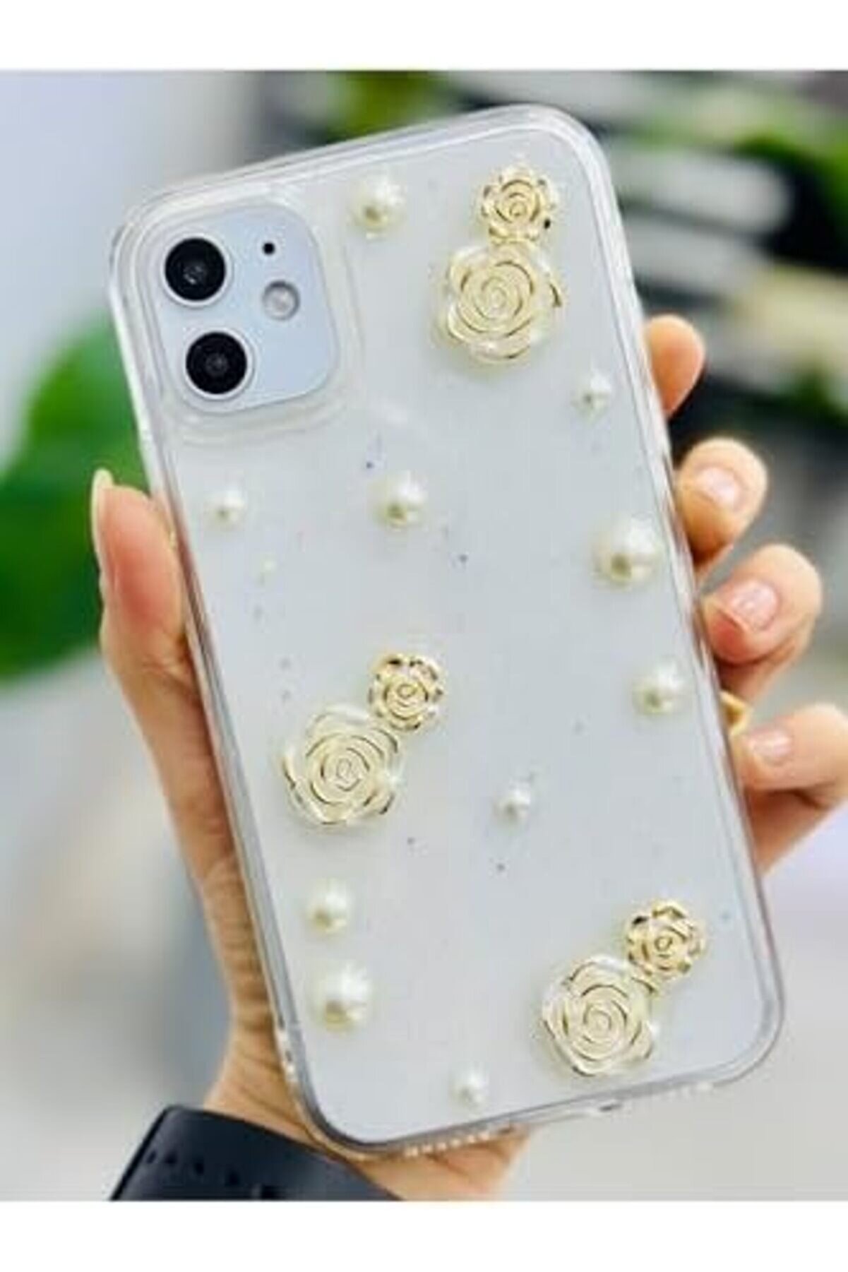 Svngsphereshop Aksesuar Iphone 11 İle Uyumlu İnci̇ G&uuml;l Tasarımlı Oyuncaklı Esnek Si̇li̇kon Kılıf Svngsp