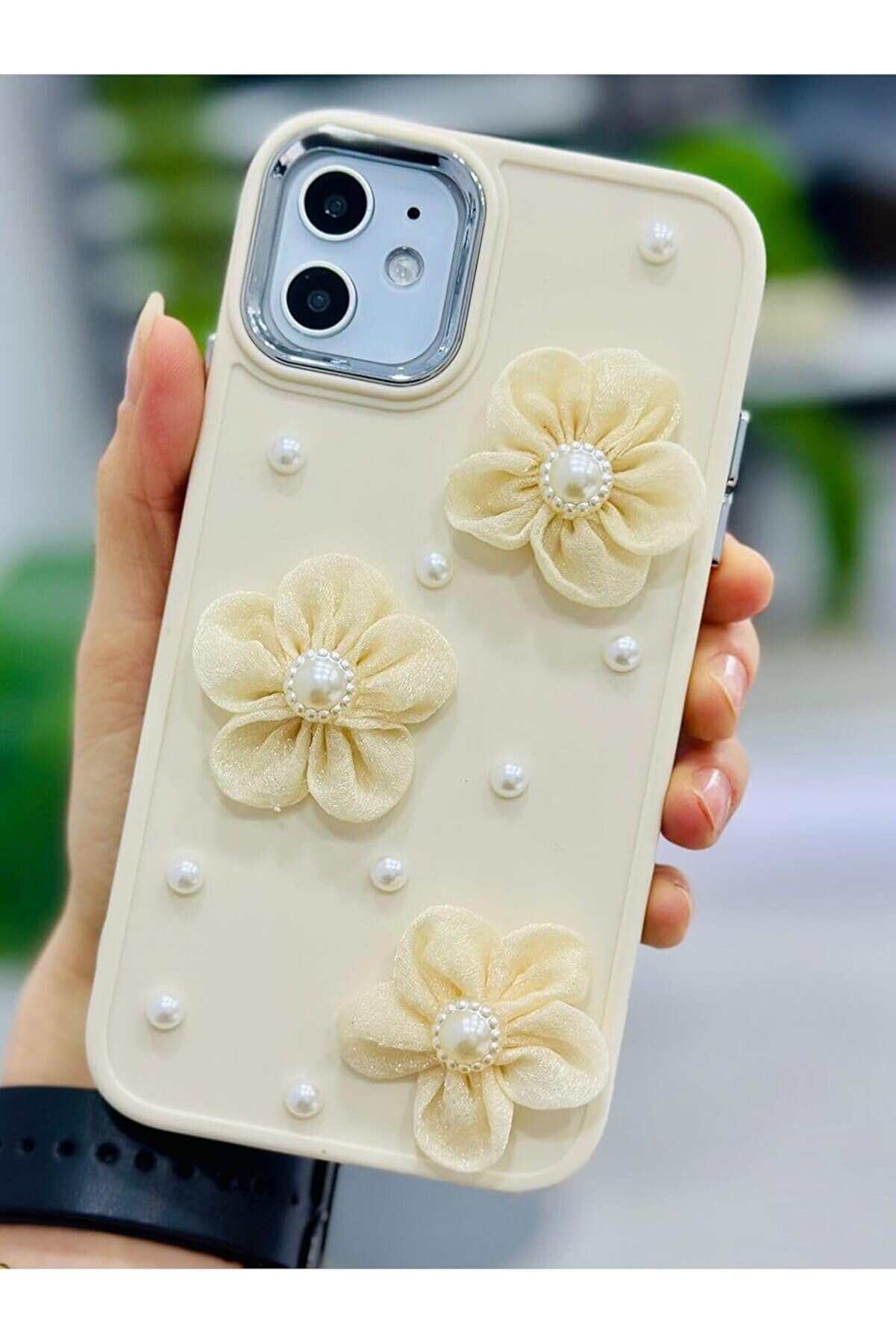 STOREMAX Aksesuar 11 ile Uyumlu T&uuml;l &Ccedil;i&ccedil;ek Tasarımlı Oyuncaklı Esnek Silikon Kılıf 1014773