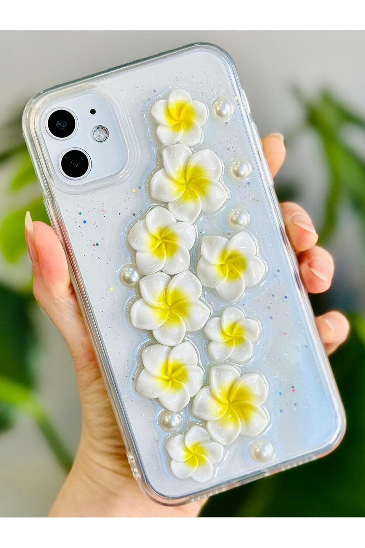 STOREMAX elizzashop Aksesuar Iphone 12 ve 12 Pro ile Uyumlu Sarı &Ccedil;i&ccedil;ek Tasarım Oyuncaklı Esnek Silikon Kılıf