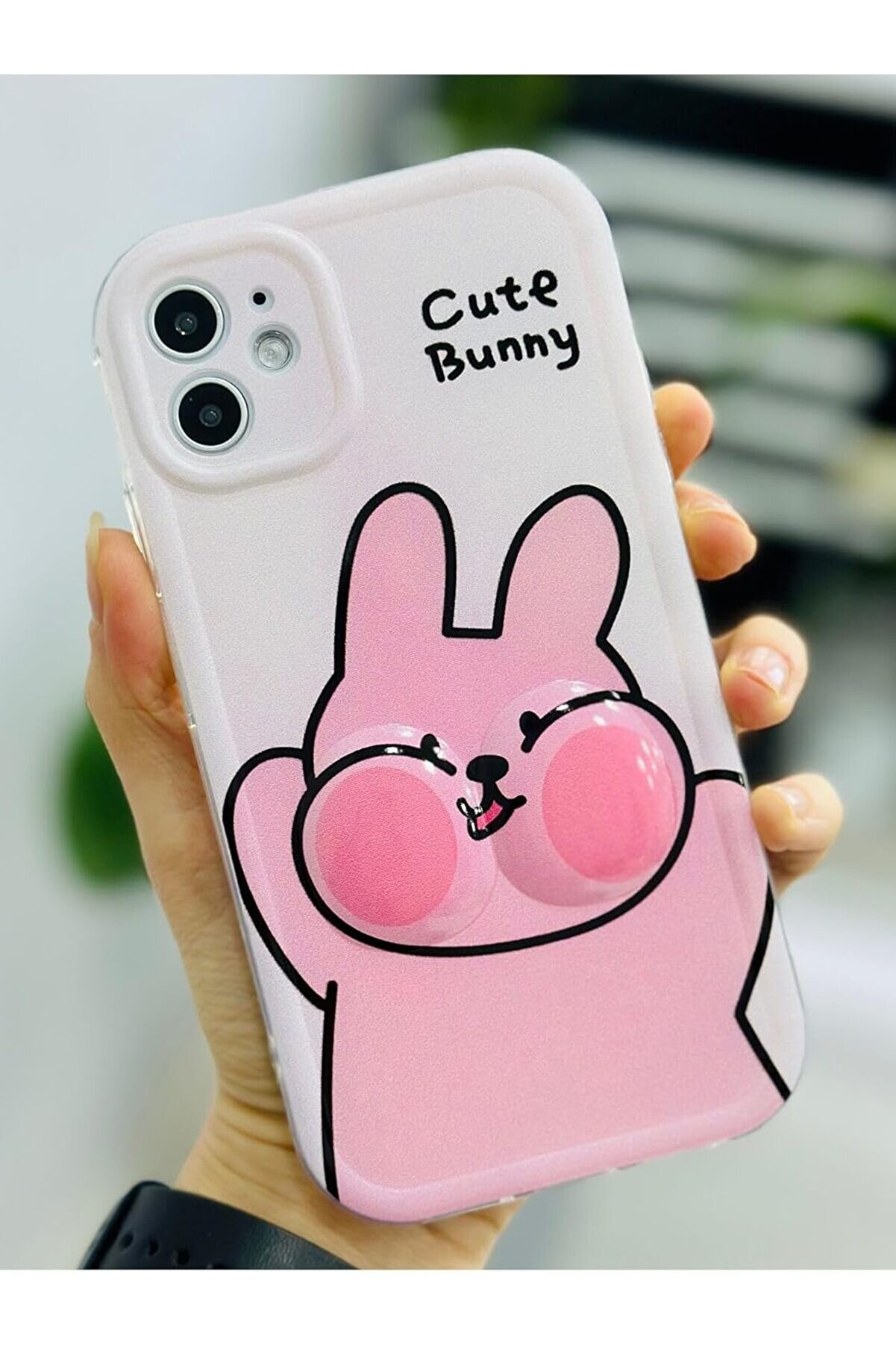 STOREMAX Aksesuar 11 ile Uyumlu YANAK TAVŞAN Tasarımlı Oyuncaklı Esnek Silikon Kılıf 1014773