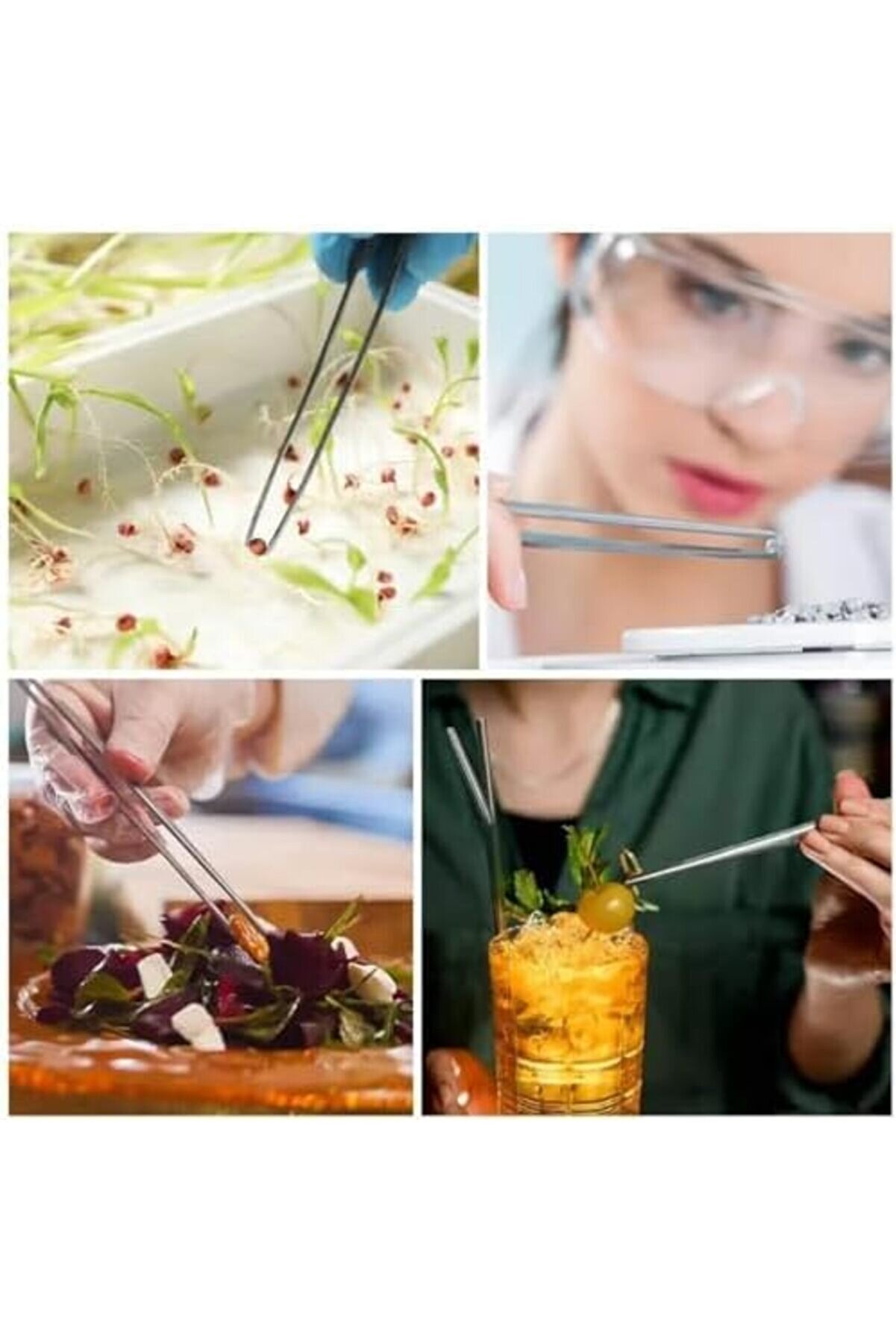 Modashi̇ne Maşa Cımbızı Paslanmaz Çeli̇k Mangal Chef Maşası, Profesyonel Mutfak Cımbızı, Uzun Saplı Gı