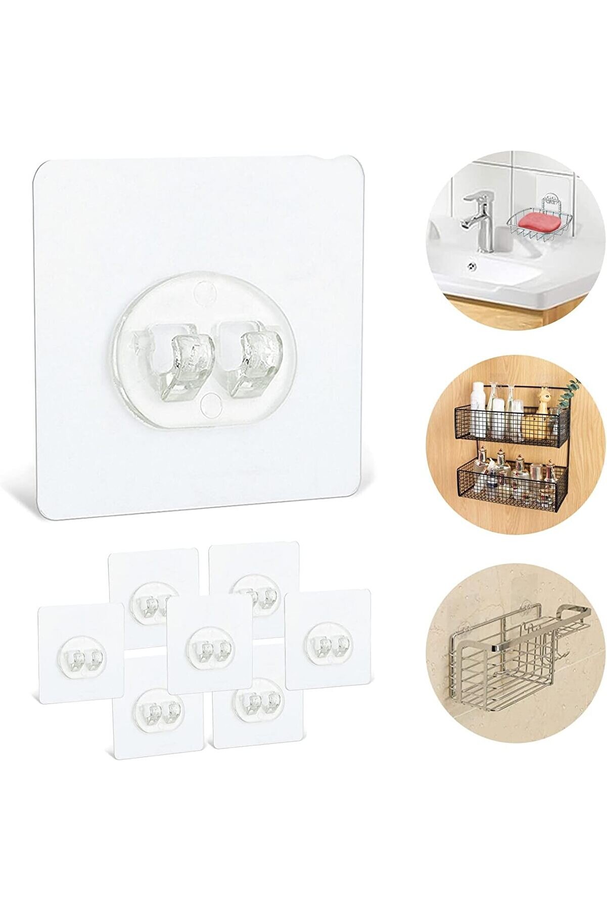 STOREMAX 10'lu Su Geçirmez Yapışkanlı Raf Askısı - Duş Köşe Rafı ve Sabunluk Asma Kancası - 2,5 KG Taşım