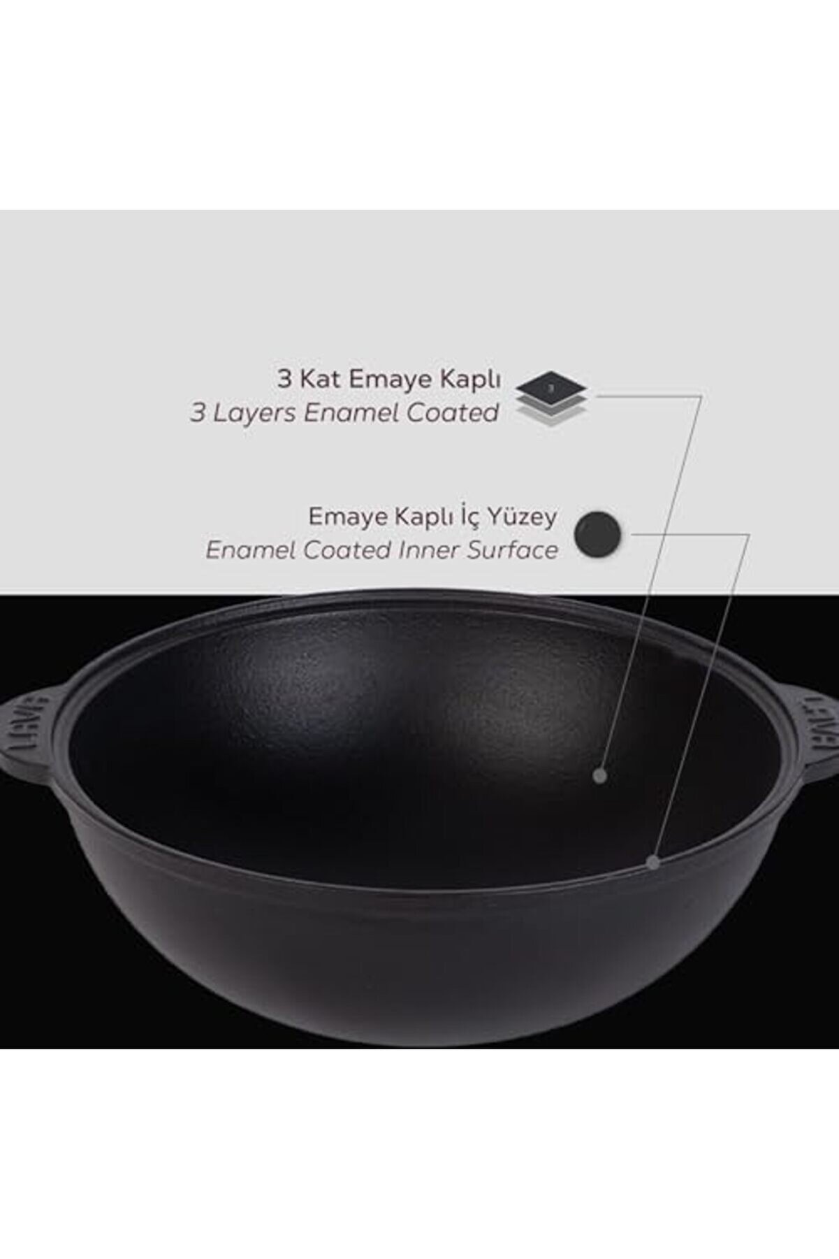 Modashi̇ne Döküm Yuvarlak Cam Kapaklı Kazan/Tencere. Döküm Demi̇r Yekpare Kulplu Çap(Ø)28 Cm. Modascop