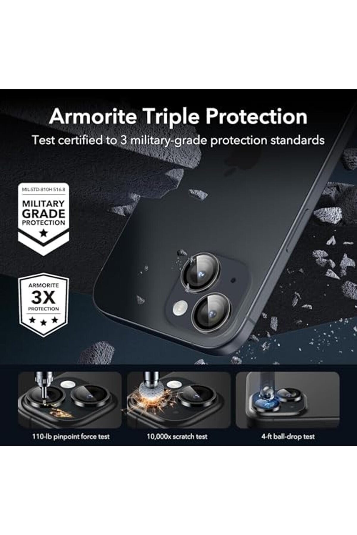 15 15 İçi̇n Kamera Lens Kamera Ultra Yüksek Kali̇teli̇ Cam Lens Mercek (Si̇yah) 1014773