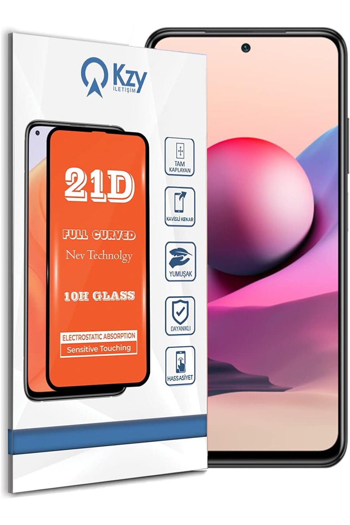 STOREMAX İLETİŞİM 10S ile uyumlu Tam Kaplayan 21D Temperli Ekran Cam 1014773
